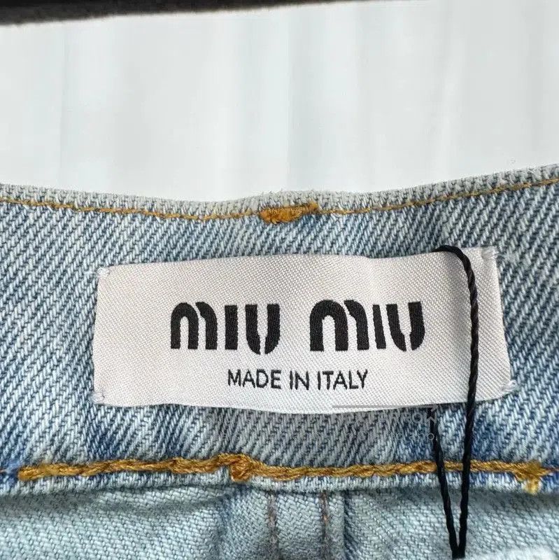 Miu Miu Miu Miu Blue Denim Logo Women's Pants . Size 23" - 6 Thumbnail