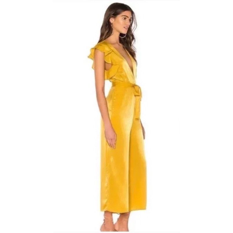 REVOLVE Tularosa Sunset Yellow Ruffle Sleeve Jumpsuit Size 27" / US 4 / IT 40 - 3 Thumbnail