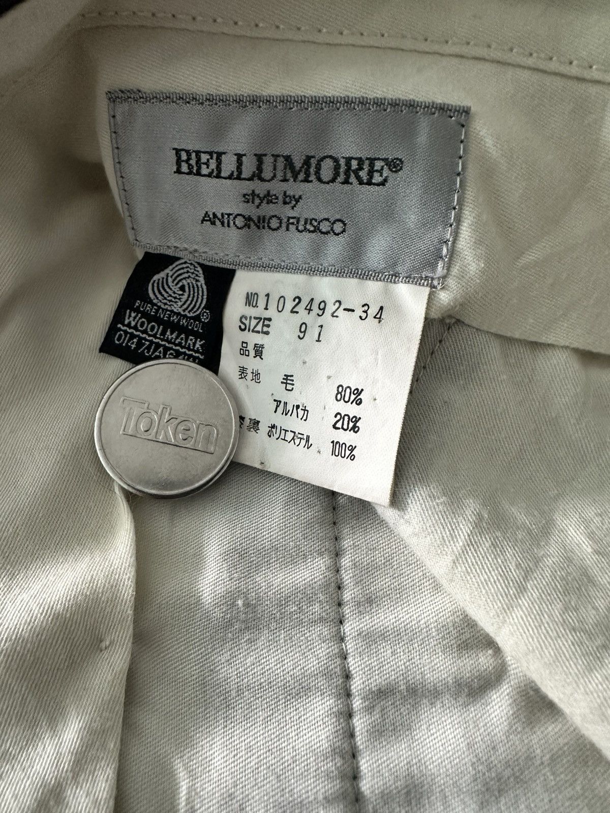 Japanese Brand Vintage Bellumore Wool Alpaca Pleated Trousers Grey Size US 33 - 8 Thumbnail