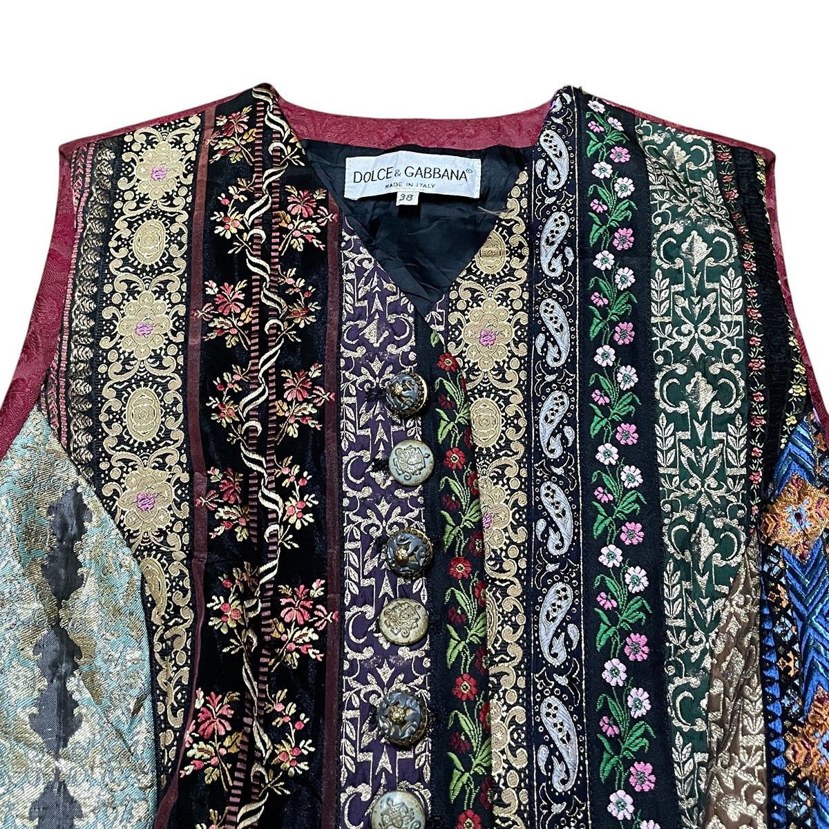 Dolce & Gabbana Rare Vintage Dolce & Gabbana Silk Lame Brocade Vest 1990s Size US M / EU 48-50 / 2 - 3 Thumbnail