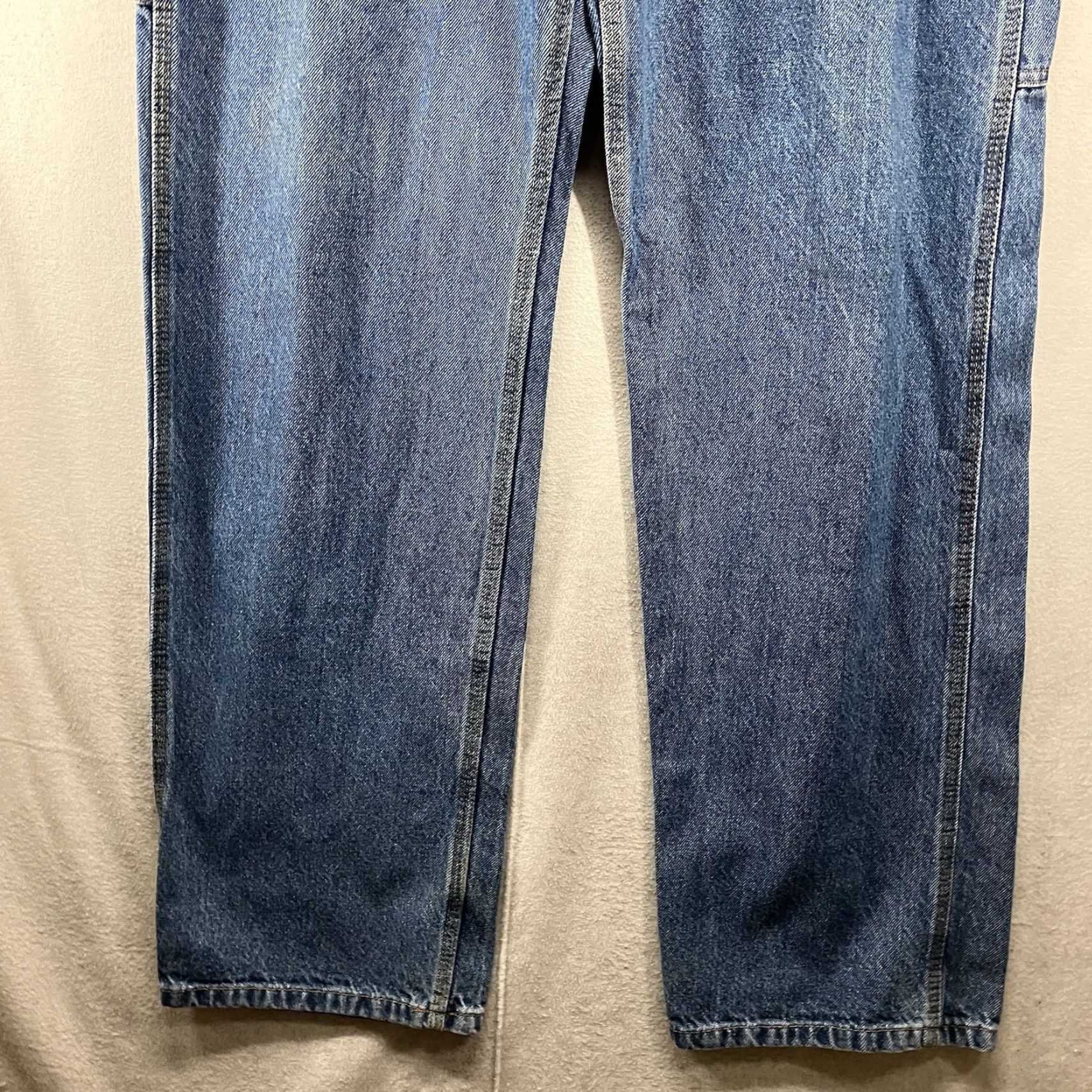 Denime RK Brand Men's Carpenter Jeans 34x34 Blue Straight Leg Heavy Denim Work Wear 90s Classic Size US 34 / EU 50 - 6 Thumbnail