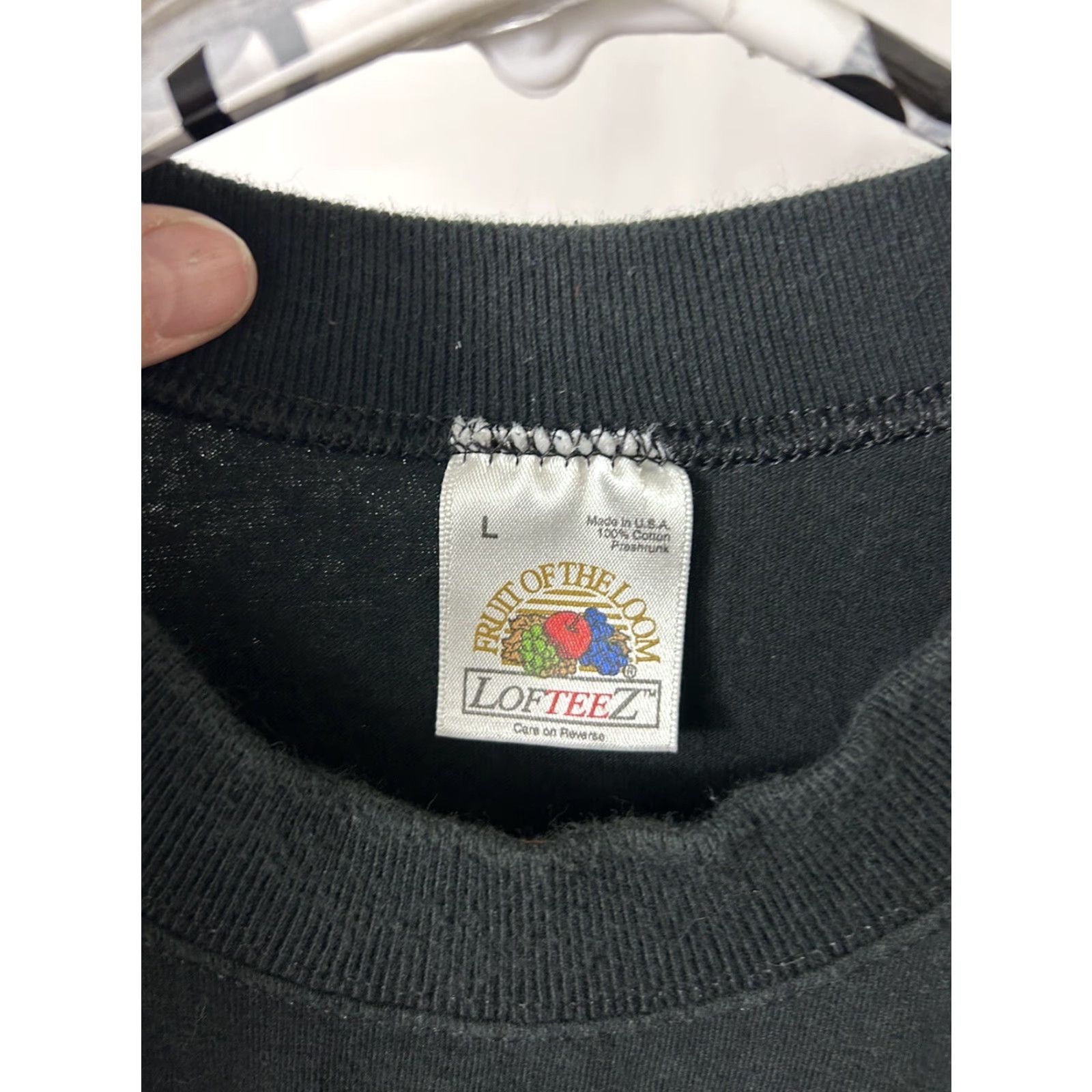Fruit Of The Loom VINTAGE Mens Large Short Sleeve Black Shirt Wolfe Saloon Cameron Park Size US L / EU 52-54 / 3 - 6 Thumbnail