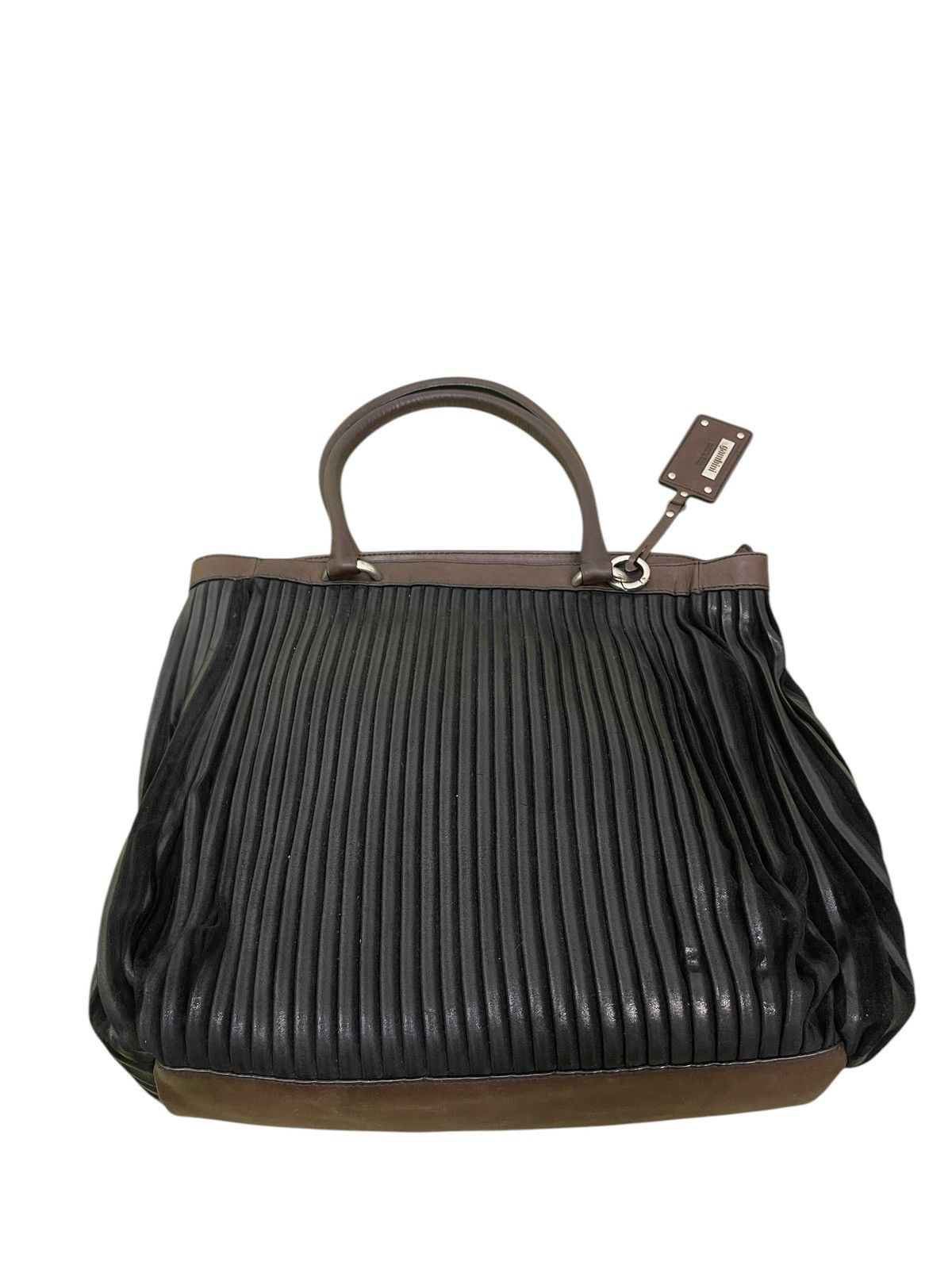 Genuine Leather Full Leather Gambini Italy Pleated Tote Shoulder Bag 1🟩5 Size ONE SIZE - 6 Thumbnail