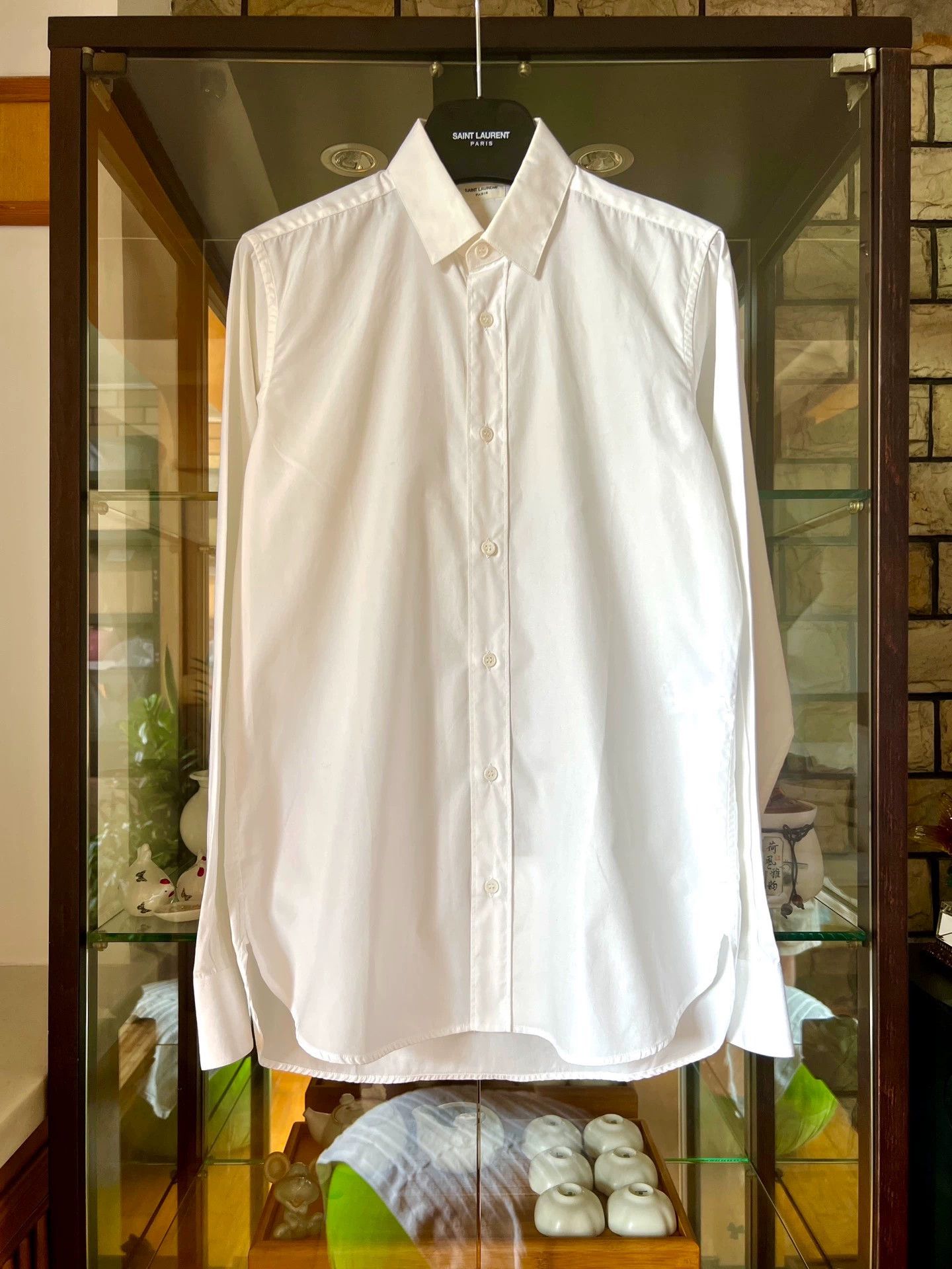 Saint Laurent Paris Saint Laurent Paris 13ss Year White Poplin Shirt Size US S / EU 44-46 / 1 - 1 Thumbnail