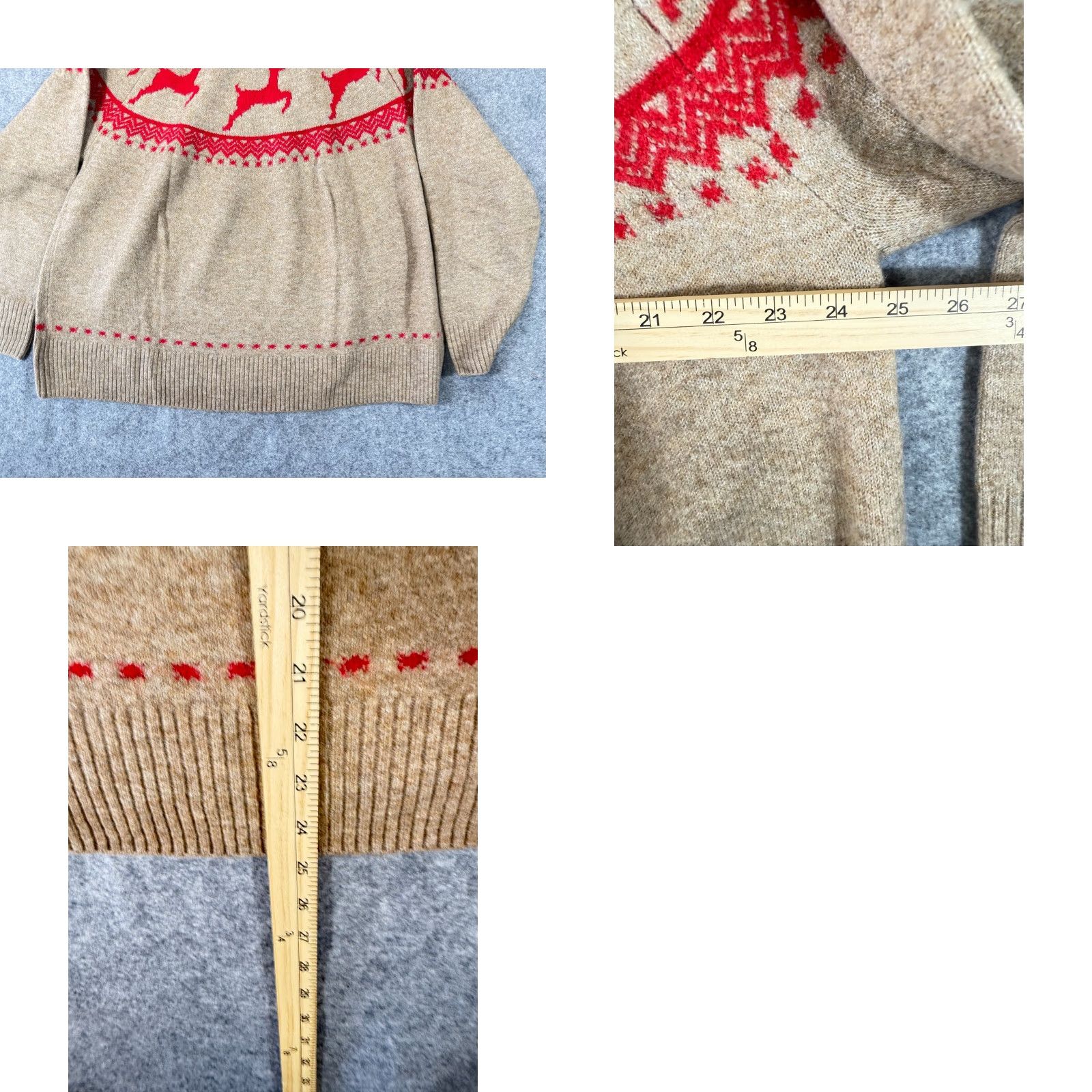 Vince Camuto Vince Camuto Holiday Sweater Womens XL Brown Red Reindeer Fair Isle Stretch NWT Size XL / US 12-14 / IT 48-50 - 9 Thumbnail