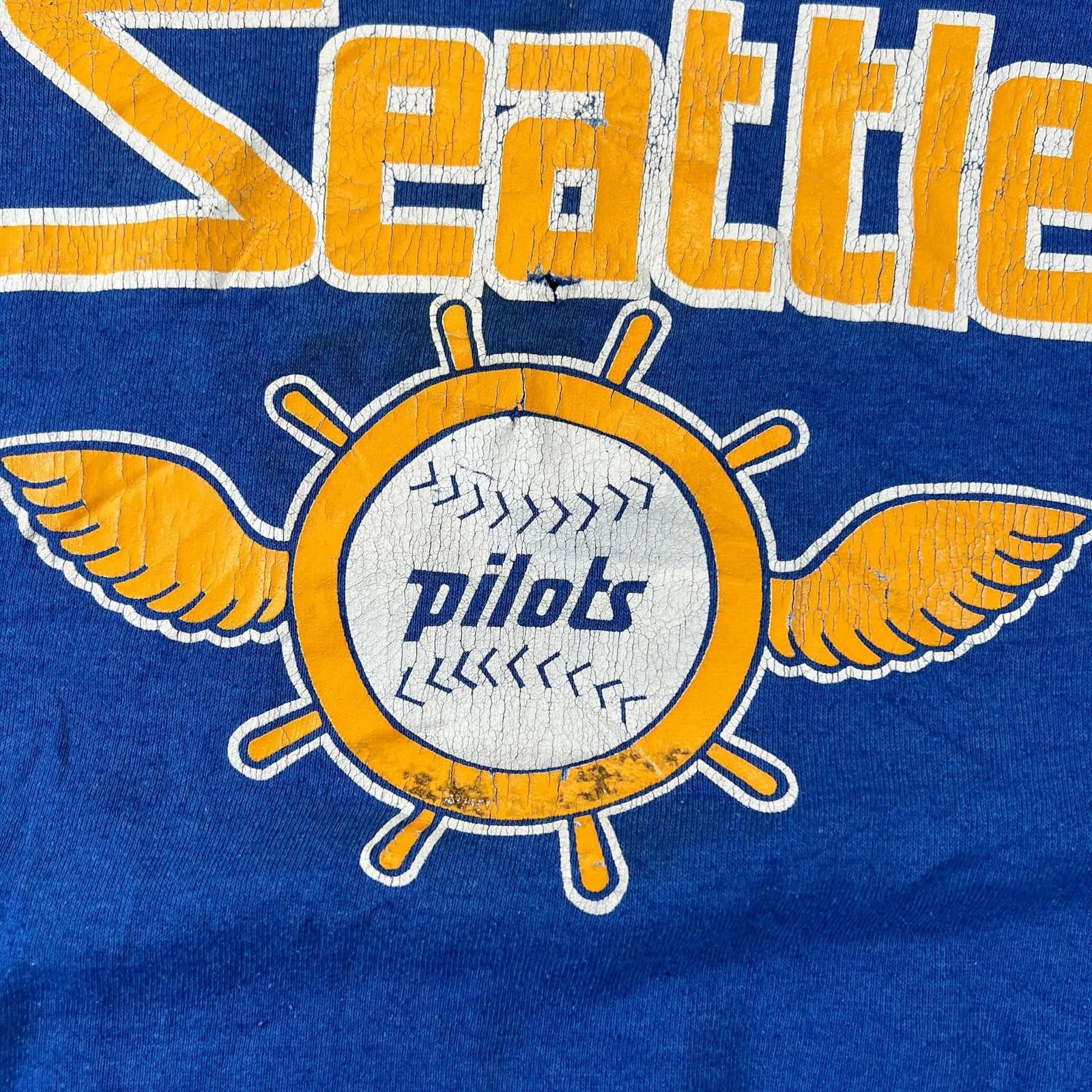 Logo 7 Vintage 90s Seattle MLB Big Logo Crewneck Sweatshirt Size US 34 / EU 50 - 2 Thumbnail