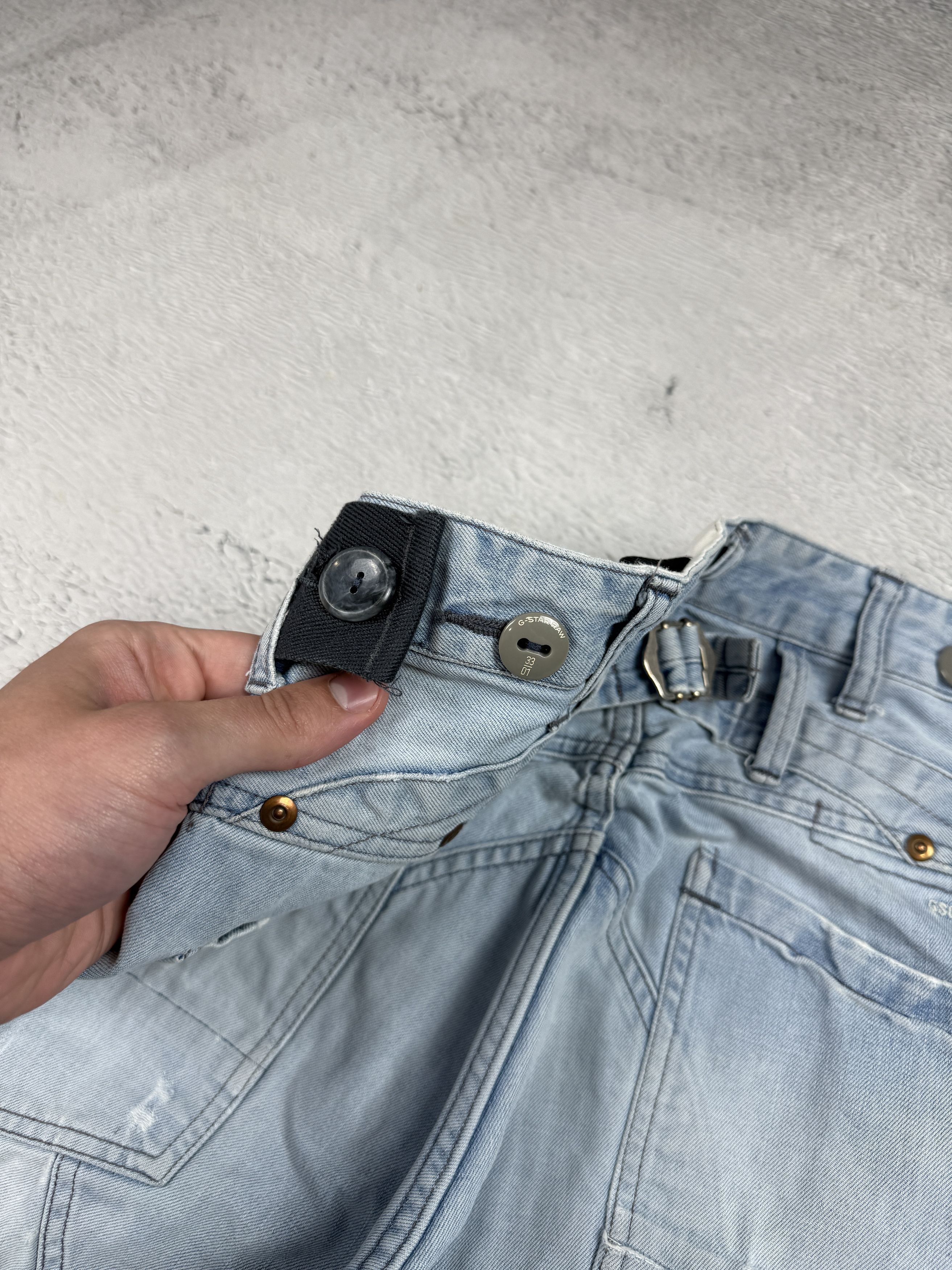 G-Star × Vintage G-Star Raw Storm 5620 Shorts Cargo Blue Streeetwear Size US 31 - 12 Thumbnail