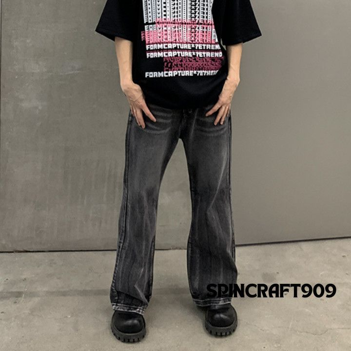 Jean Black Washed Stacked Denim Jeans Size US 32 / EU 48 - 6 Thumbnail