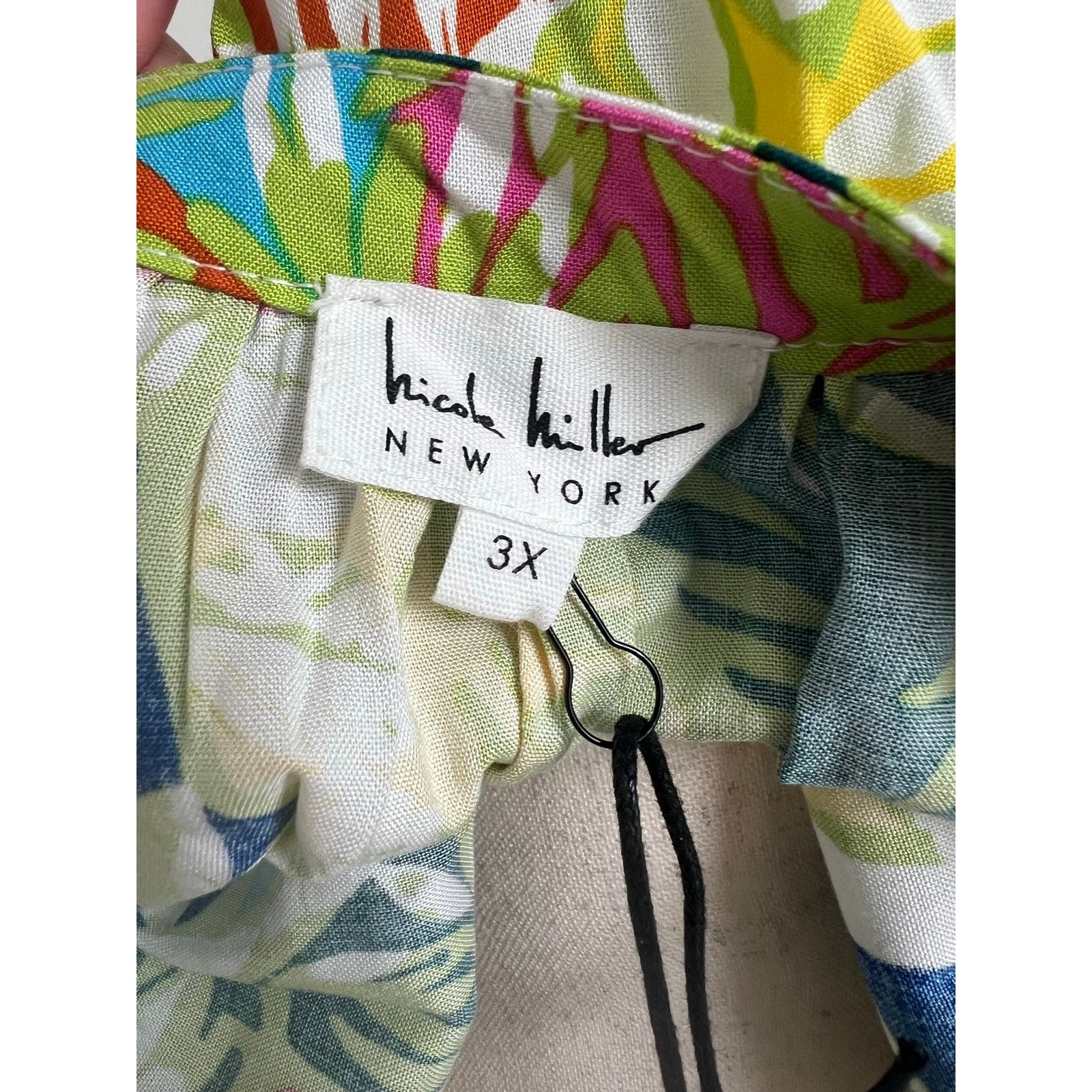 Nicole Miller Nicole Miller New York Tropical Flutter Sleeve Blouse 3X Size 3XL / US 20-22 - 6 Thumbnail