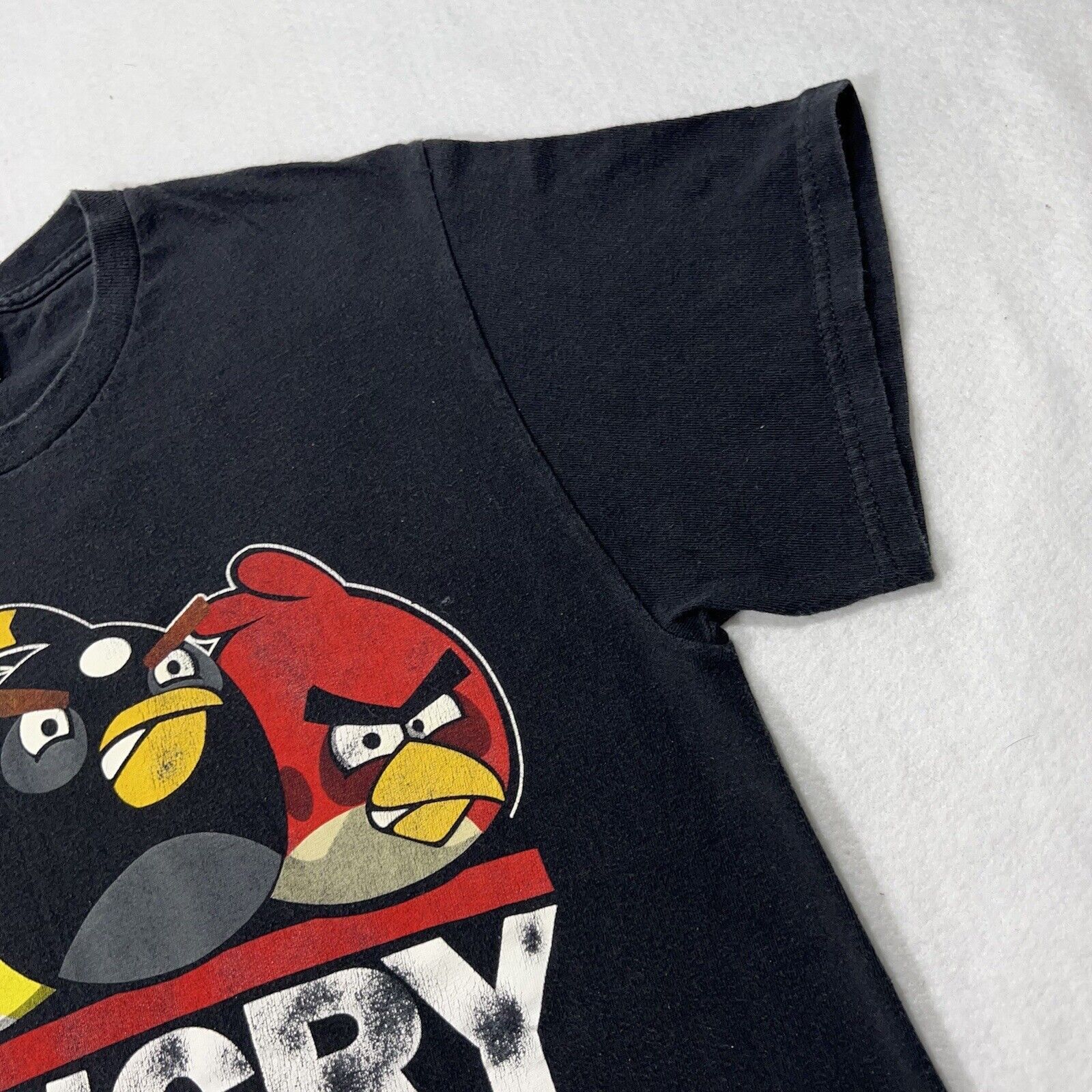 Other Angry Birds Medium Black Distressed App Game Graphic T Shirt Size US M / EU 48-50 / 2 - 6 Thumbnail