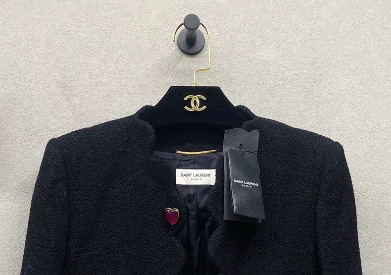 Saint Laurent Paris saint Laurent parisBlack Cropped Jacket 2503-Nextarrow Size XS / US 0-2 / IT 36-38 - 4 Thumbnail