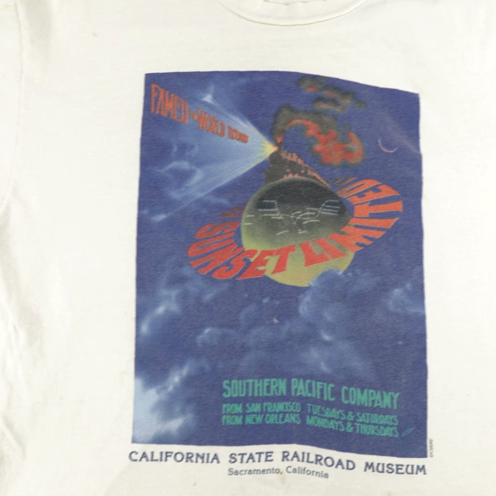 Hanes VINTAGE Hanes California State Railroad Museum Graphic Print Shirt Mens Large White 90s Size US L / EU 52-54 / 3 - 2 Thumbnail