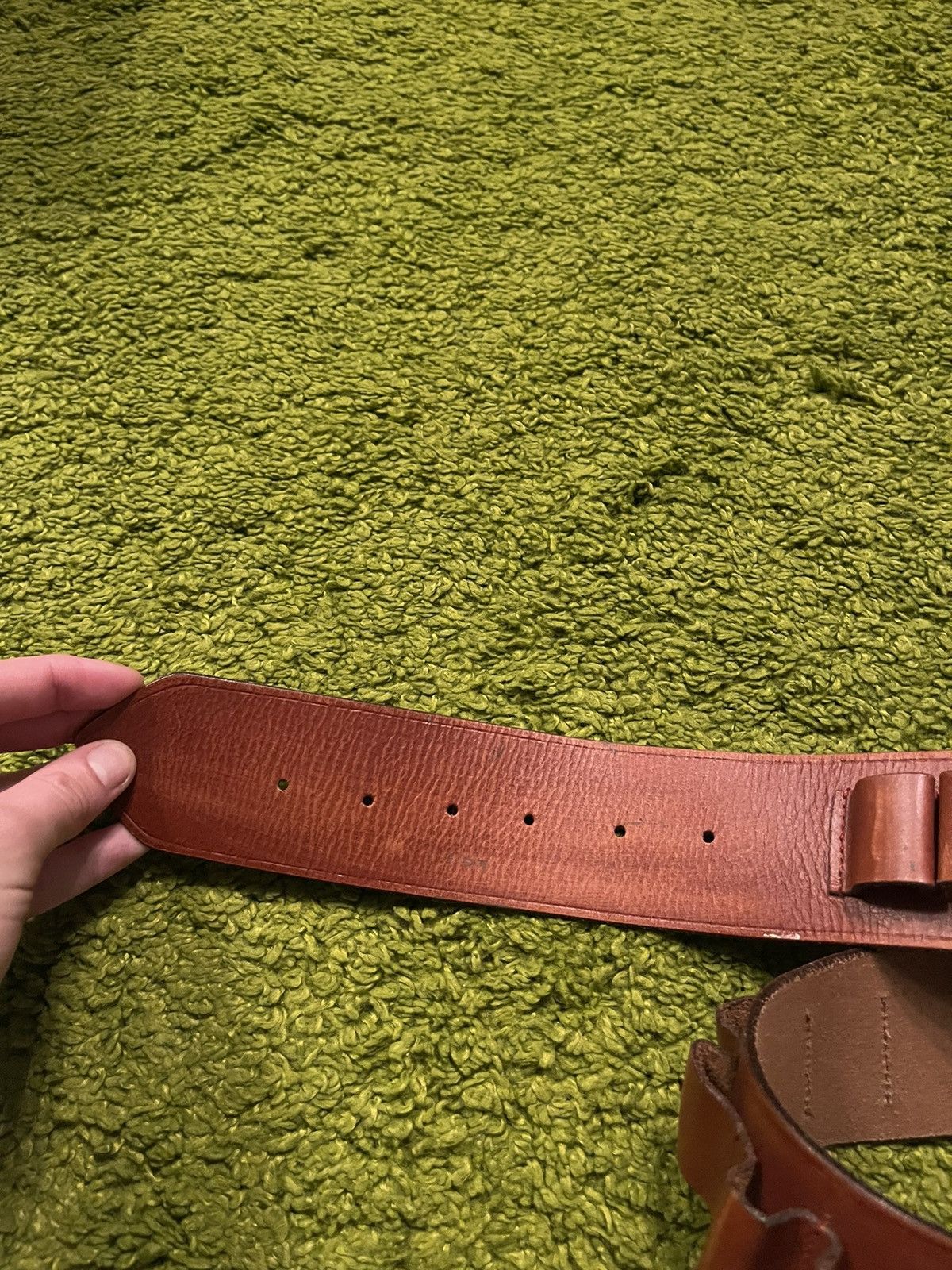Cowboy Equipment × Genuine Leather × Vintage Real leather Hunting bullet holder belt Size 32 - 4 Thumbnail