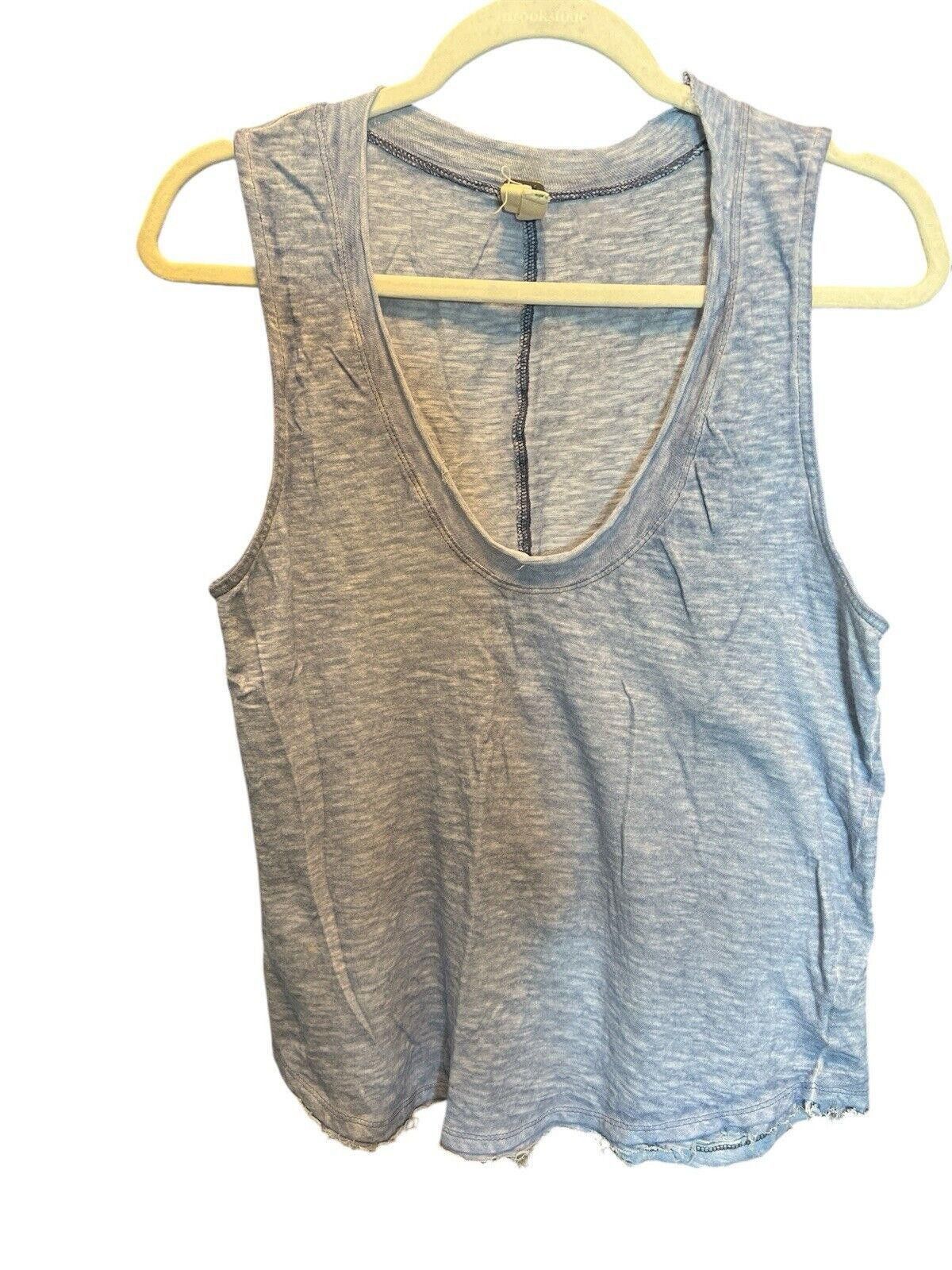 Designer We The Free Blue Oversized Top Womens XS Heathered Casual Size XS / US 0-2 / IT 36-38 - 1 Thumbnail