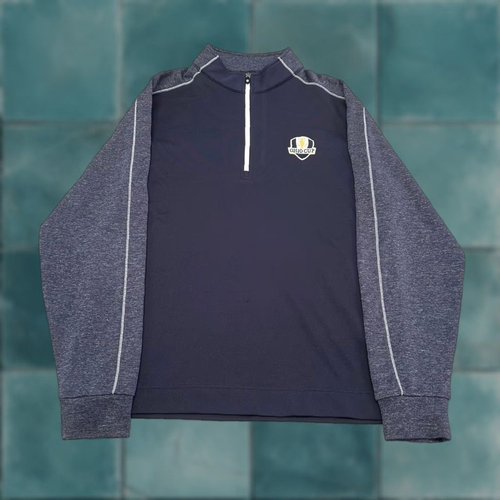 Footjoy Footjoy Ohio Cup Blue Mens M Athletic 1/4 Zip Golf Golfer Sweatshirt Size US M / EU 48-50 / 2 - 1 Thumbnail