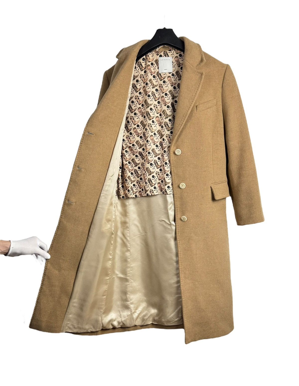 Sandro Sandro Paris Lana Wool Coat Long size 40 Size M / US 6-8 / IT 42-44 - 9 Thumbnail