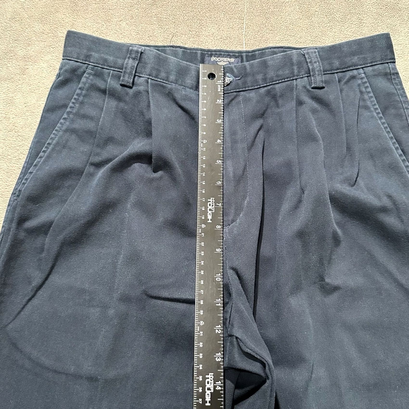 Dockers DOCKERS Khakis Pants Mens 34 Navy Blue Classic Straight Belted Pleated 5-Pocket Size 33x34 EUC Size US 34 / EU 50 - 6 Thumbnail