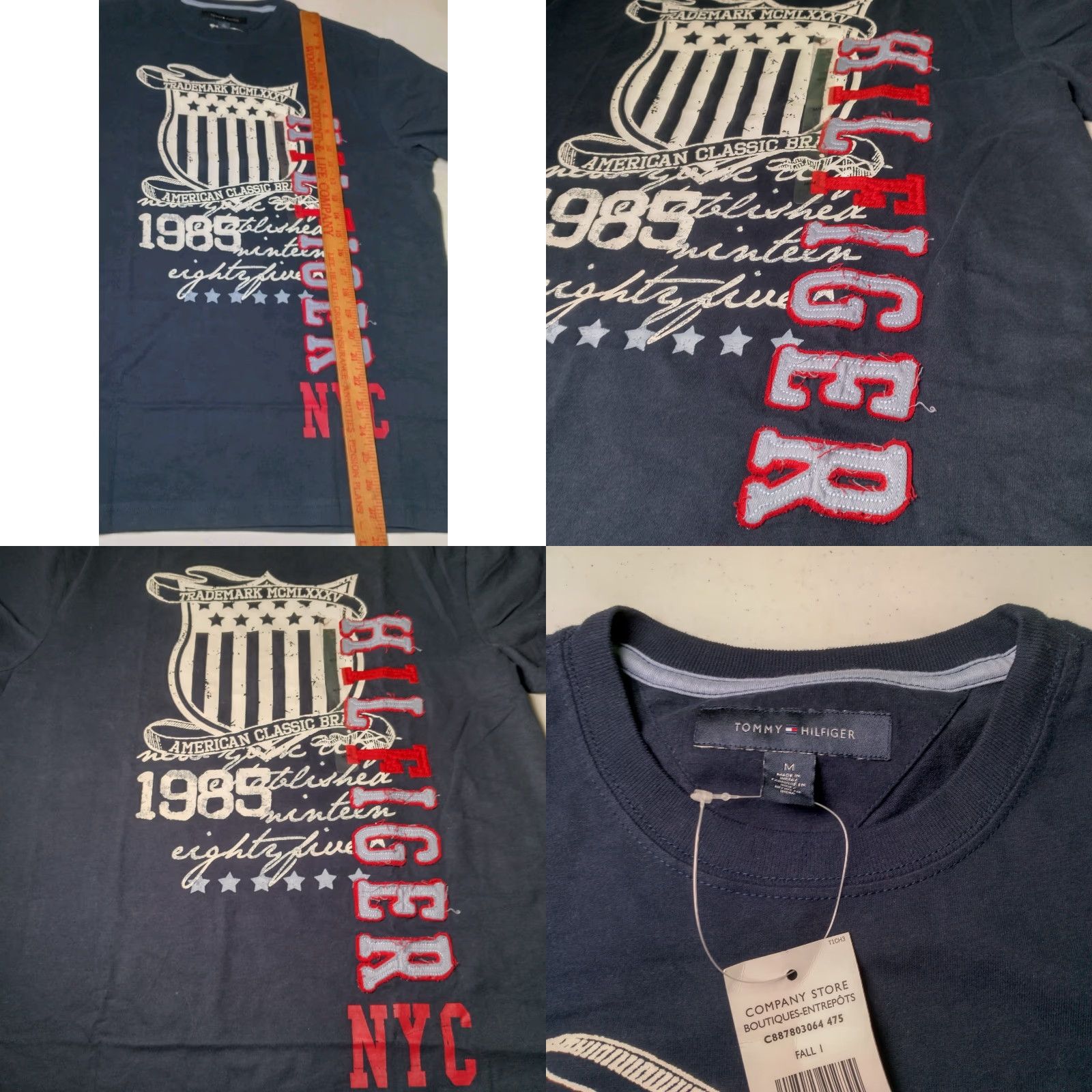 Tommy Hilfiger Tommy Hilfiger Shirt Men Medium Navy Blue Graphic T Short Sleeve New 2011 Size US M / EU 48-50 / 2 - 8 Thumbnail