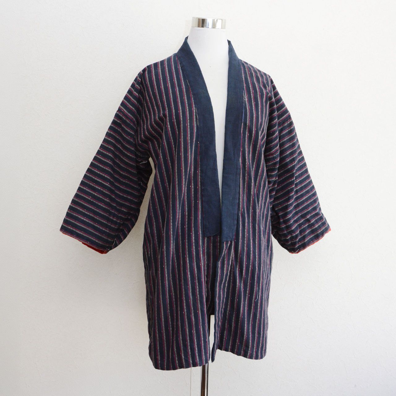 Japanese Brand Vintage Japanese Noragi Jacket Indigo Stripe Cotton Size US M / EU 48-50 / 2 - 1 Thumbnail
