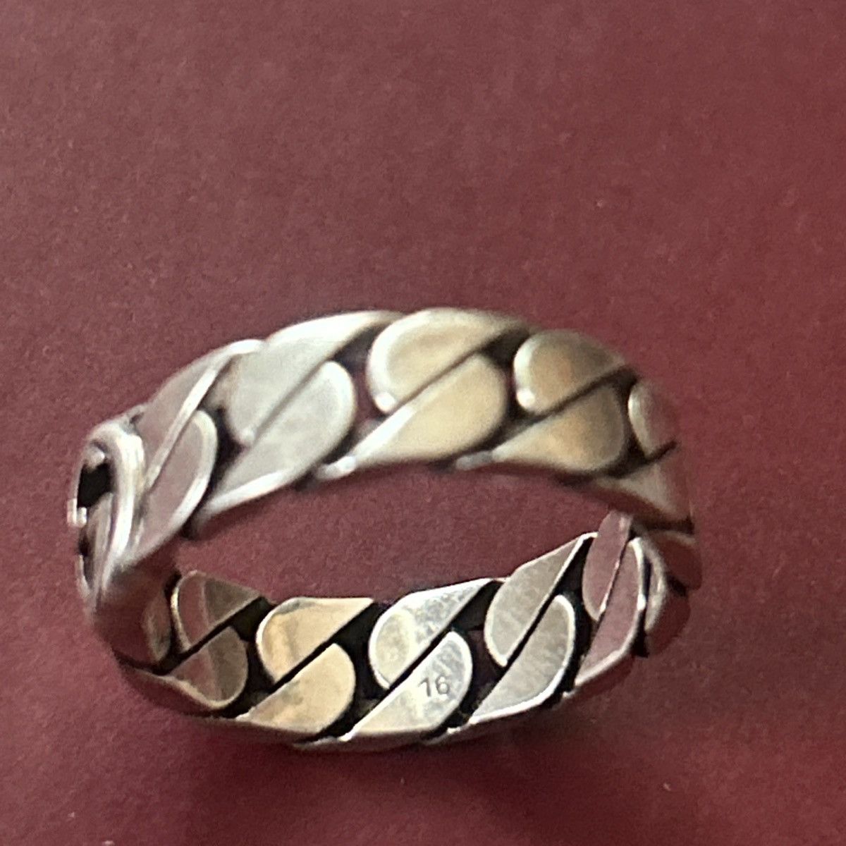 Gucci Gucci Wide Ring w Interlocking G Sterling Silver Chain AG925 Size ONE SIZE - 7 Thumbnail