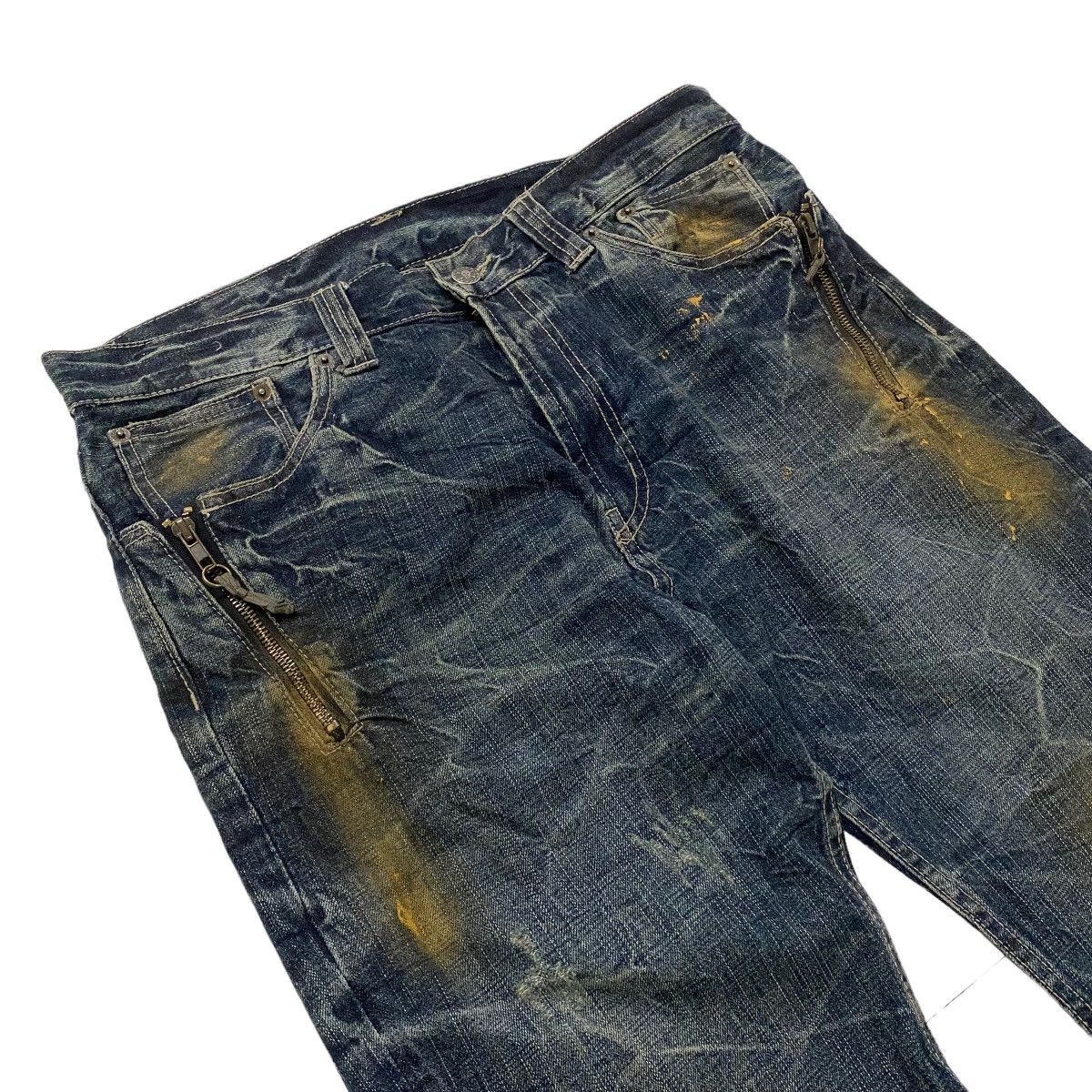If Six Was Nine ☀️Nice design flare jeans multi zipper pocket Size US 34 / EU 50 - 6 Thumbnail