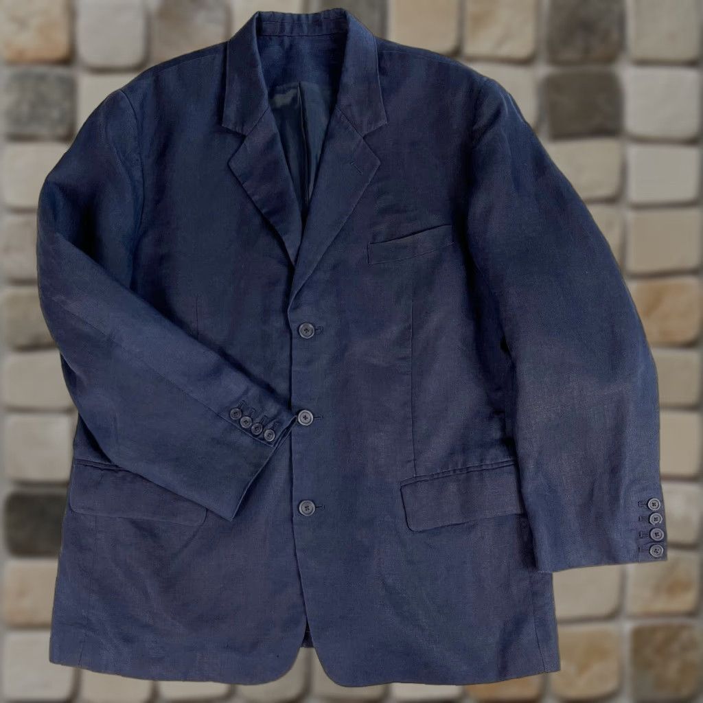 Vintage VINTAGE Martin Gordon Sport Coat Jacket Men’s Linen Navy XL Adults Regular Size XL Navy 100% Linen Jacket Classic Button Size US XL / EU 56 / 4 - 1 Thumbnail
