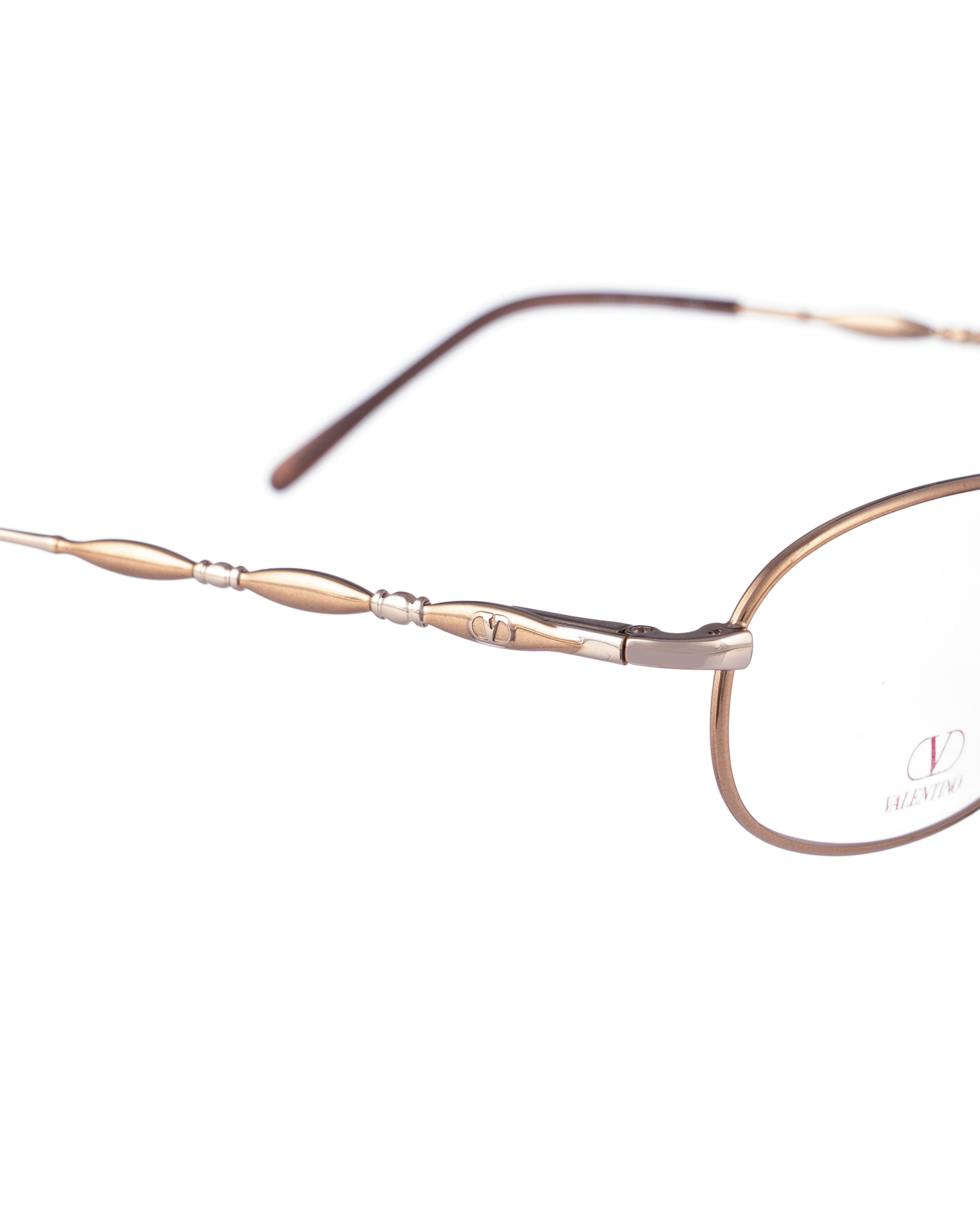 Valentino Valentino '00s Gold Oval Details Glasses Size ONE SIZE - 3 Thumbnail