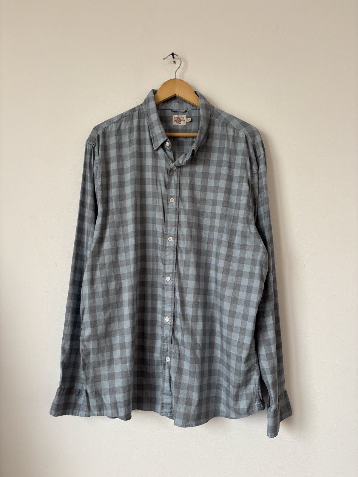 Faherty Faherty Blue Gray Check Button Up Shirt XXL Size US XXL / EU 58 / 5 - 3 Thumbnail