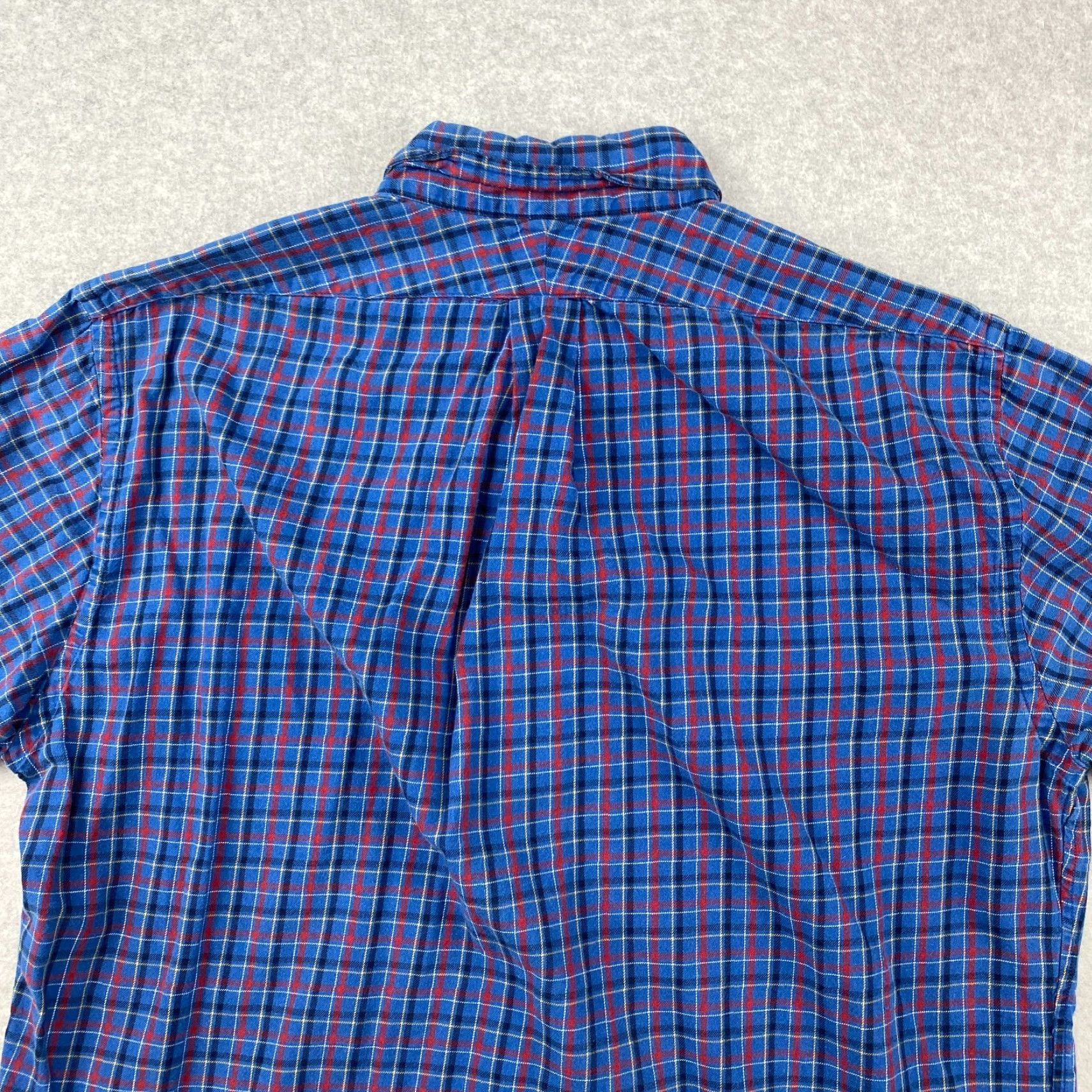 Lands' End Lands' End Dress Shirt Mens 16.5 Blue Plaid Tailored Fit Long Sleeve Pocket Collared Button-Down Mens Shirt Size 46R - 5 Thumbnail