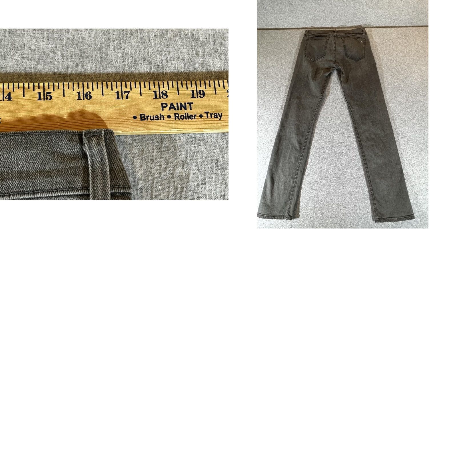 Rag & Bone rag & bone Jeans Mens 34x34 Slim Skinny Charcoal Gray Denim Stretch Button Fly Jeans Size US 34 / EU 50 - 9 Thumbnail
