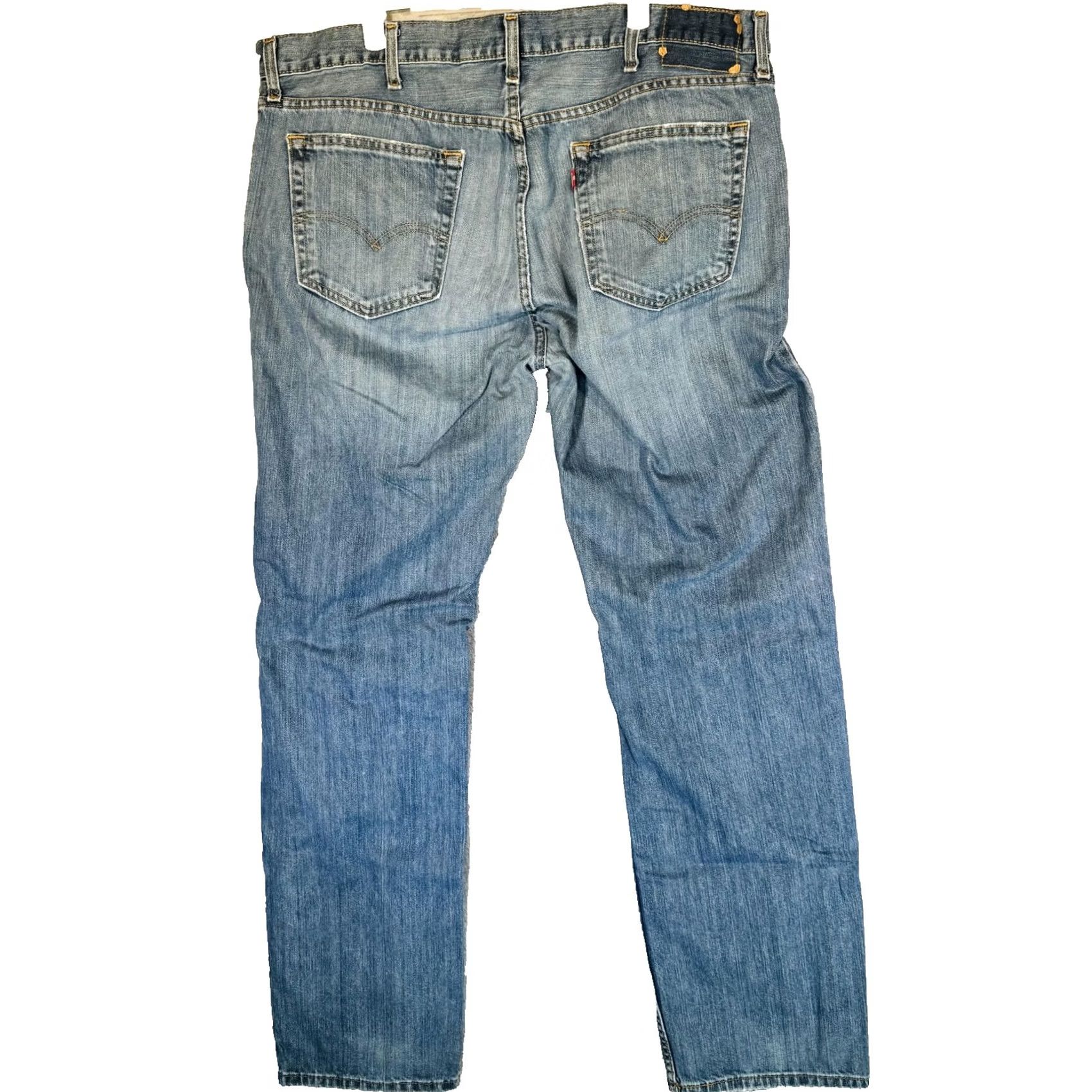 Levi's Levi's 501 Jeans Mens Regular Blue Light Wash Straight Denim Button Fly 40x36 Regular Distinctive Denim Five-Pocket Style Size US 40 / EU 56 - 6 Thumbnail