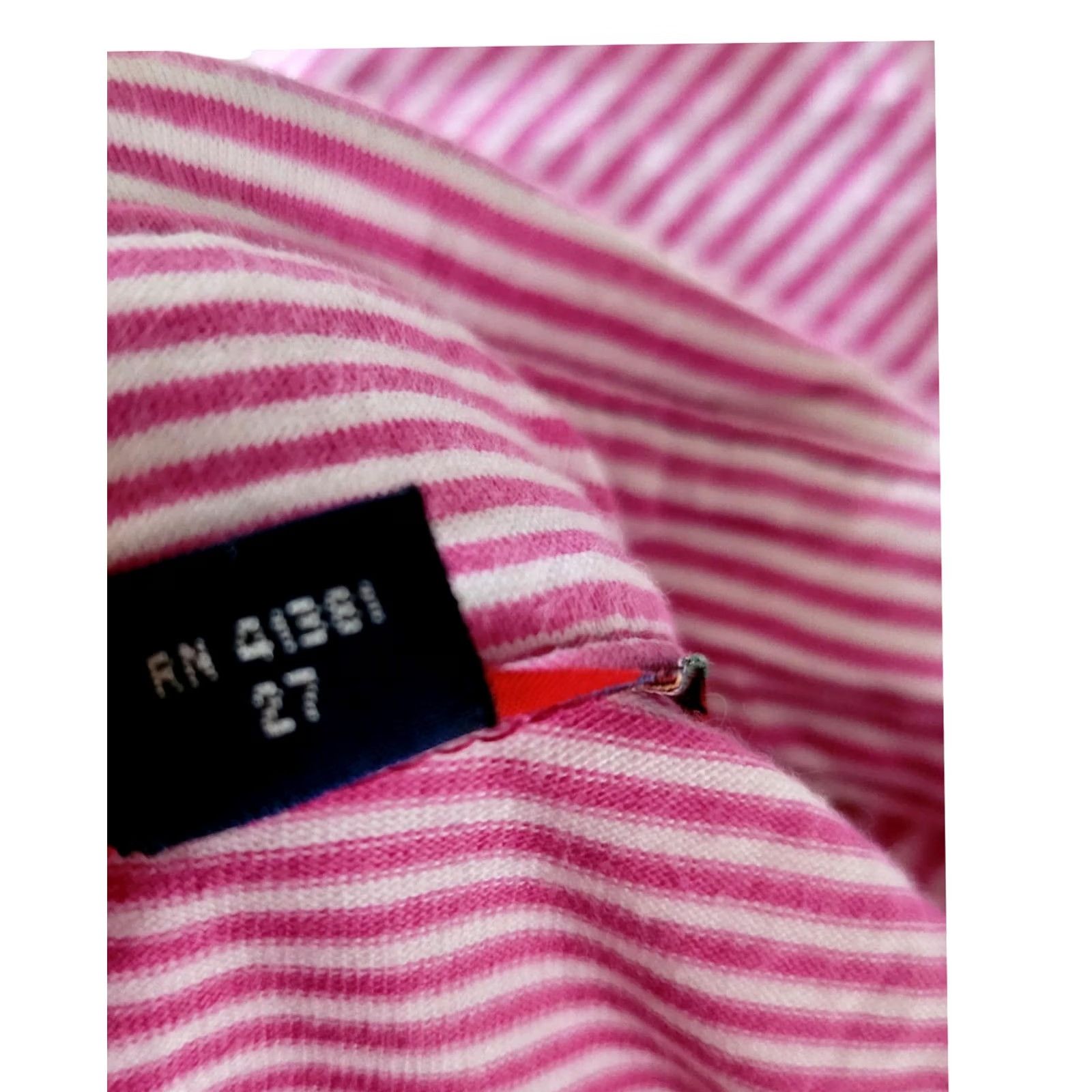 Polo Ralph Lauren Ralph Lauren Polo Golf Vintage Lisle Pink Stripe Polo Shirt XL - Pink with White Stripes, Short Sleeve, Collared, 100% Pima Cotton, Classic Fit, Peru Size US XL / EU 56 / 4 - 5 Thumbnail