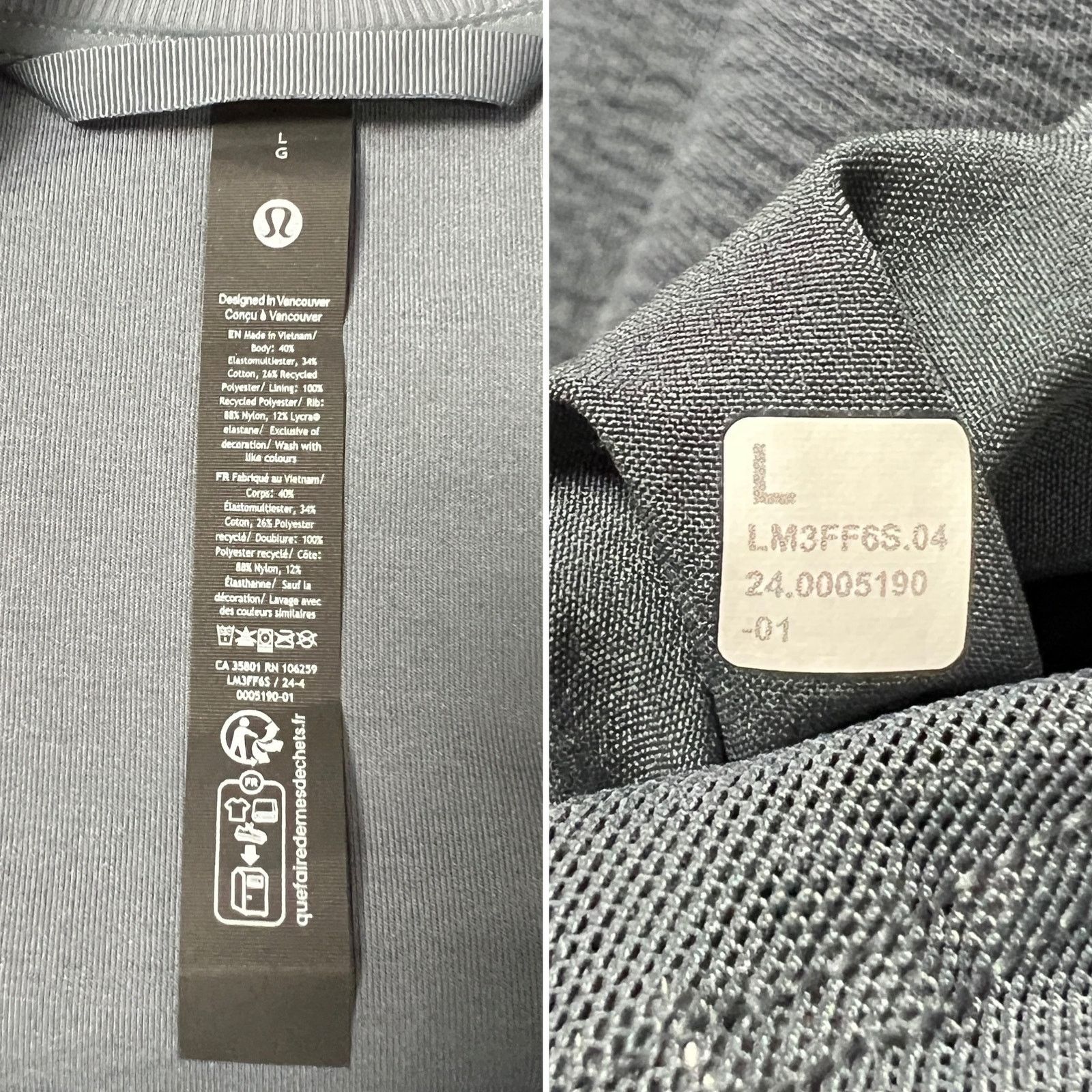 Lululemon Lululemon Textured Spacer Bomber Jacket Gray L NWT Size US L / EU 52-54 / 3 - 4 Thumbnail