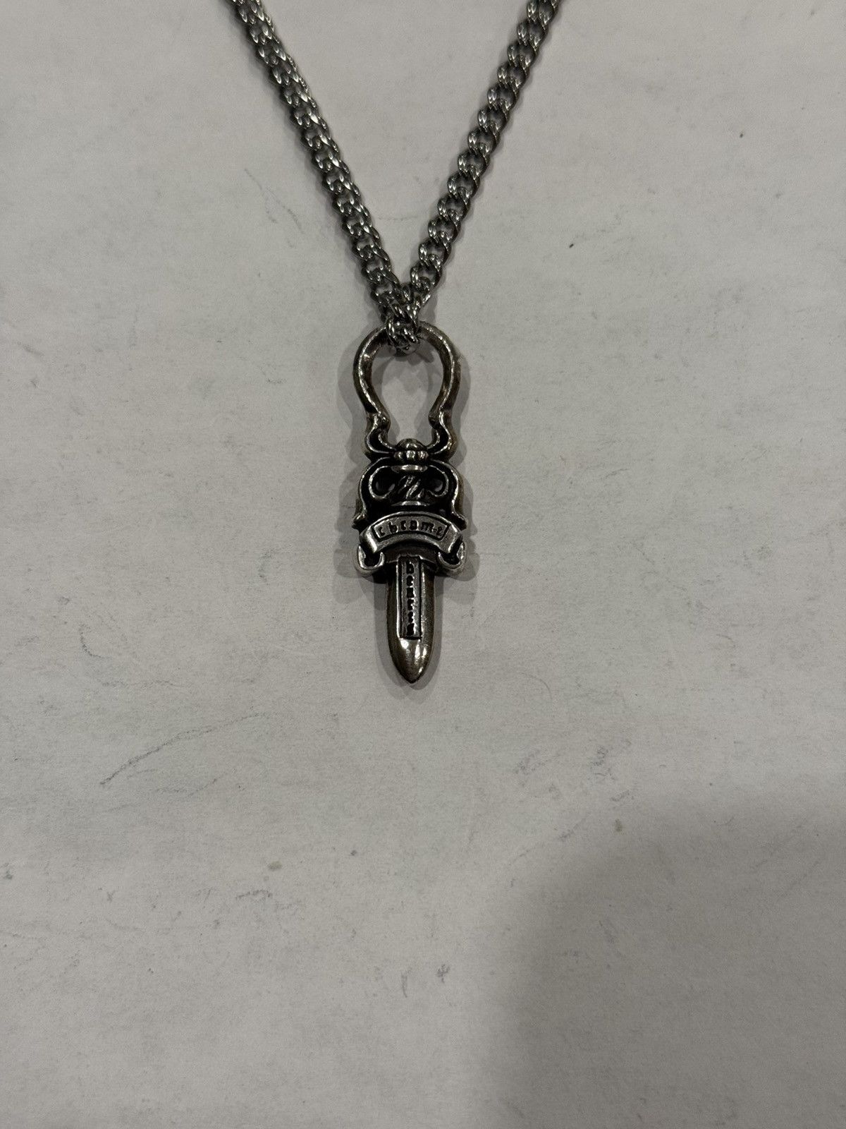 Chrome Hearts Chrome Hearts Dagger Pendant Cuban Link Chain Necklace 925 Size ONE SIZE - 10 Thumbnail