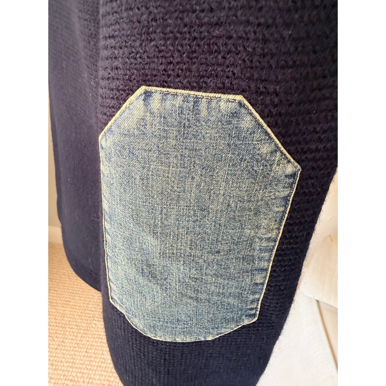 Maison Margiela Maison Margiela Wool Cardigan Denim Elbow Patch V-Neck NWT Size US M / EU 48-50 / 2 - 10 Thumbnail