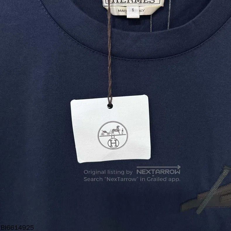 Hermes Hermes Mini Leather Logo Embroidered Solid Color Short Sle Size S / US 4 / IT 40 - 5 Thumbnail