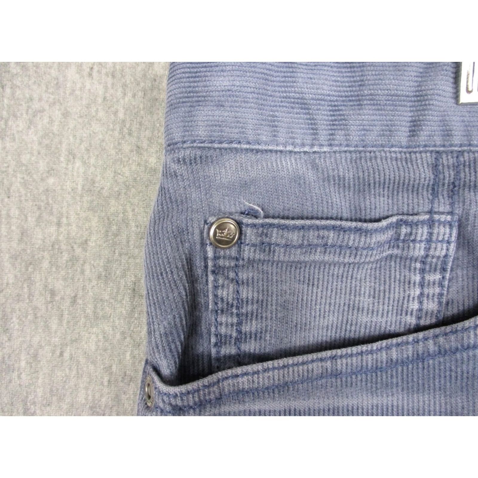 Peter Millar Peter Millar Corduroy Jeans Mens 35x32 Blue Straight Regular Fit 5-Pocket Logo Leather Patch Vintage? No Size US 35 - 3 Thumbnail