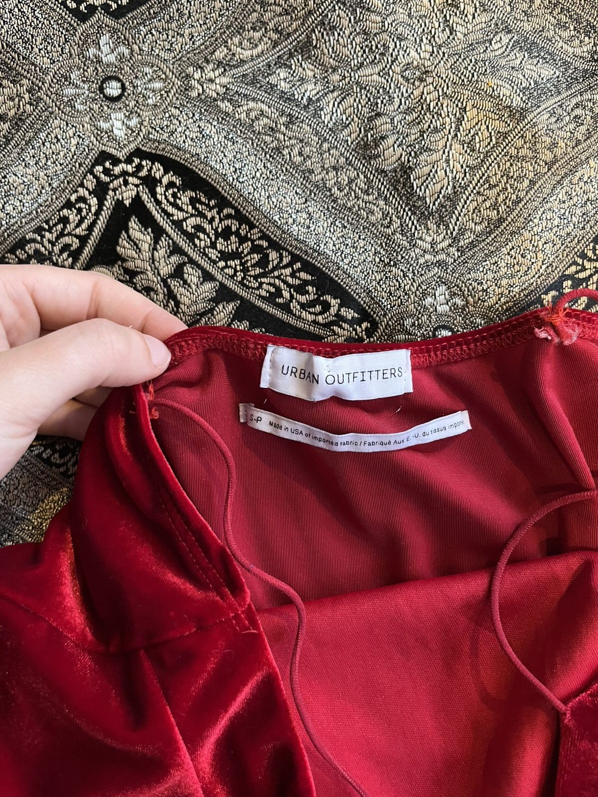 Urban Outfitters Urban Outfitters Velvet Red Dress Small Size S / US 4 / IT 40 - 2 Thumbnail