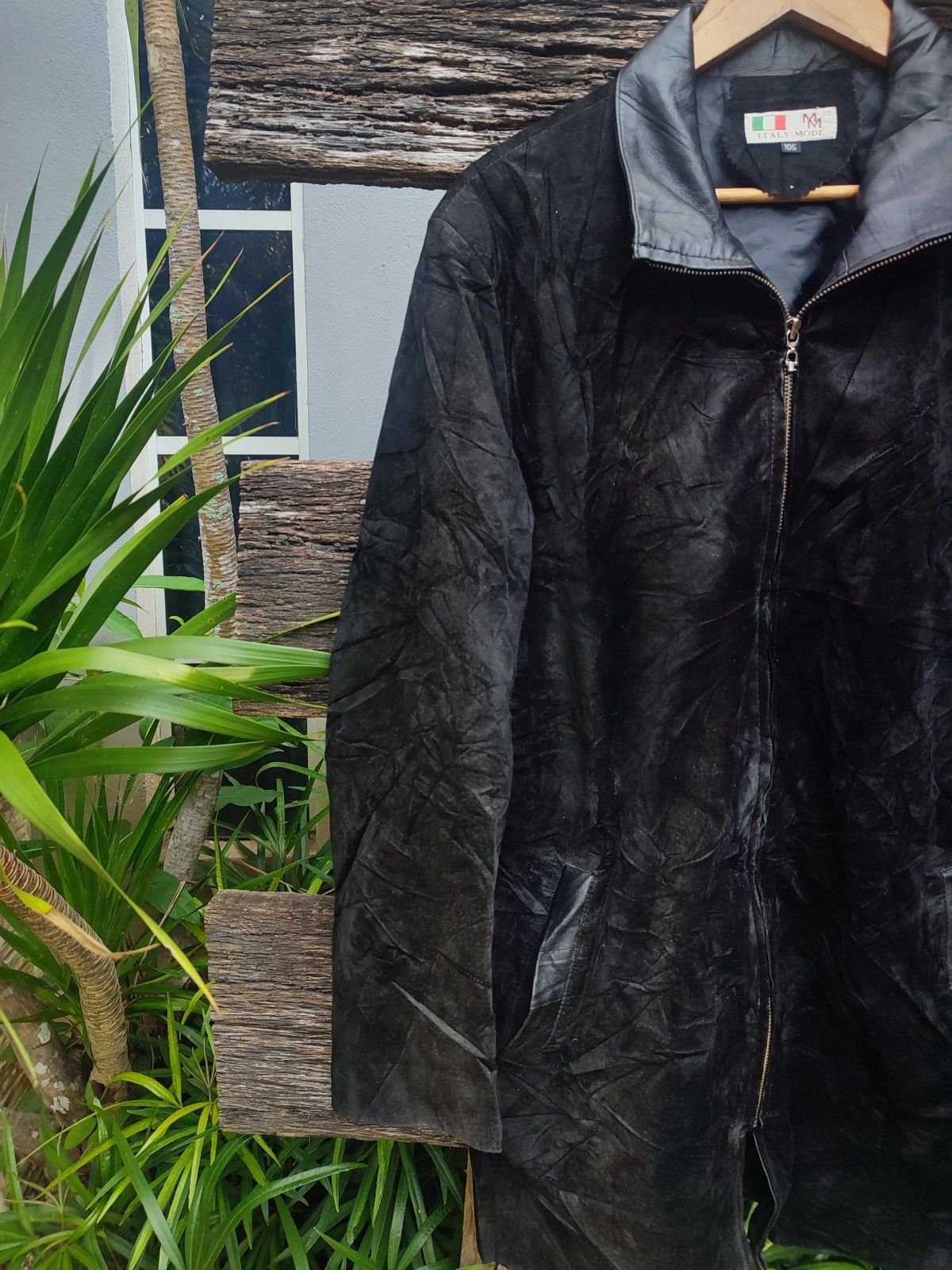 Designer × Vintage Vintage Italy Mode Long Jacket –Real Leather Collar Size US L / EU 52-54 / 3 - 3 Thumbnail