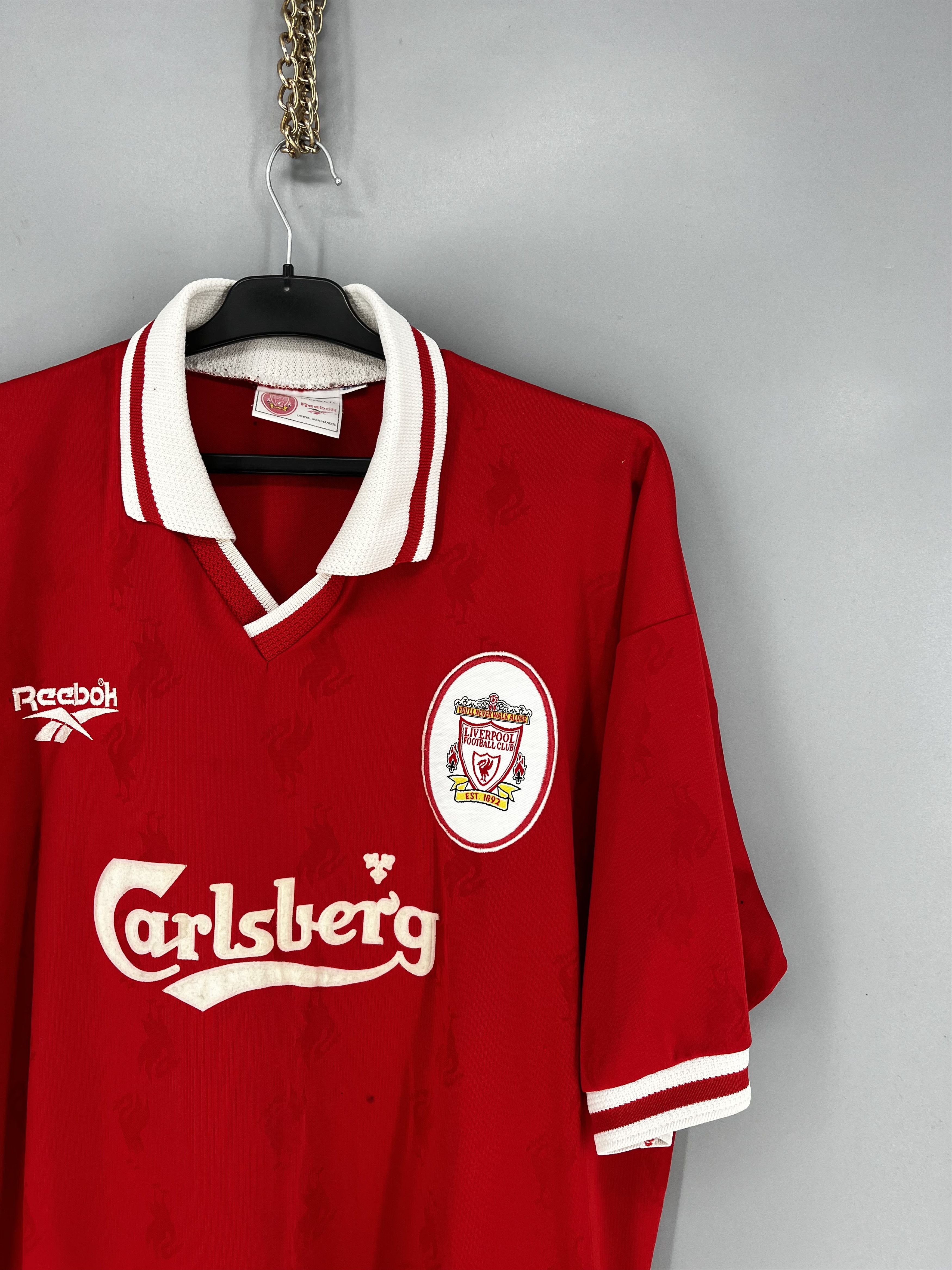 Reebok Liverpool FC 96/98 Home Jersey Reebok Carlsberg #10 UK Size US M / EU 48-50 / 2 - 5 Thumbnail