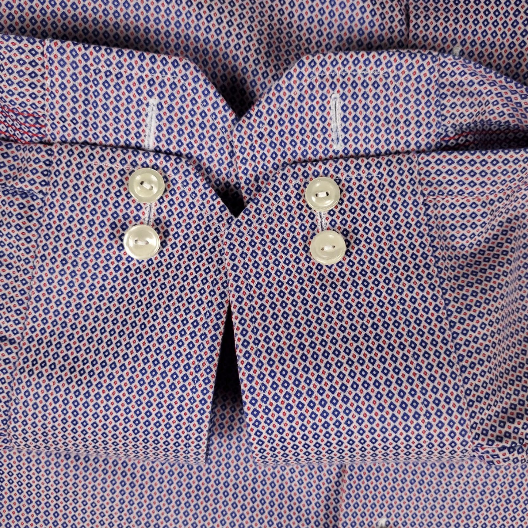 Eton Eton Shirt Mens Size 17.5 44 Red Blue Tall Classic Dress Button Up Long Sleeve Size 46R - 4 Thumbnail