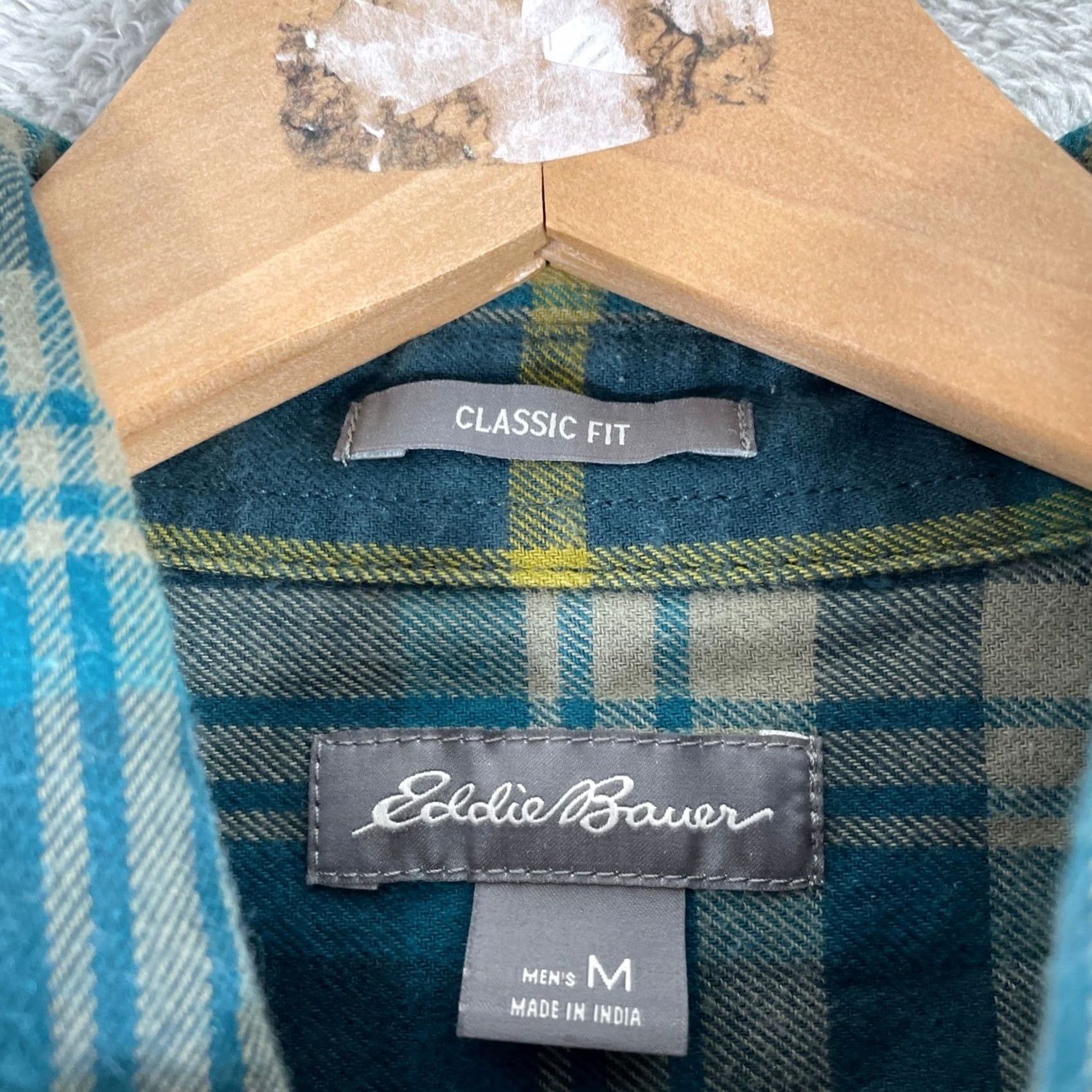 Eddie Bauer Eddie Bauer Button-Down Mens Medium Teal Plaid Flannel Long Sleeve Classic Fit Shirt Size US M / EU 48-50 / 2 - 3 Thumbnail