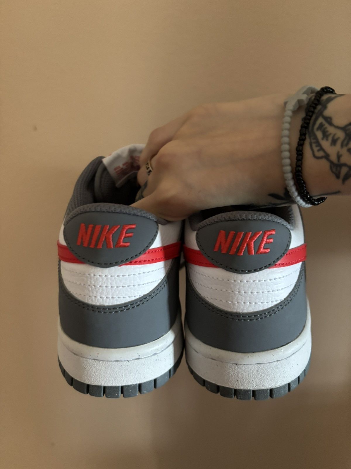 Nike Nike Dunk Low Next Nature GS ‘Smoke Grey Light Crimson' Size US 6.5 / EU 39-40 - 4 Thumbnail