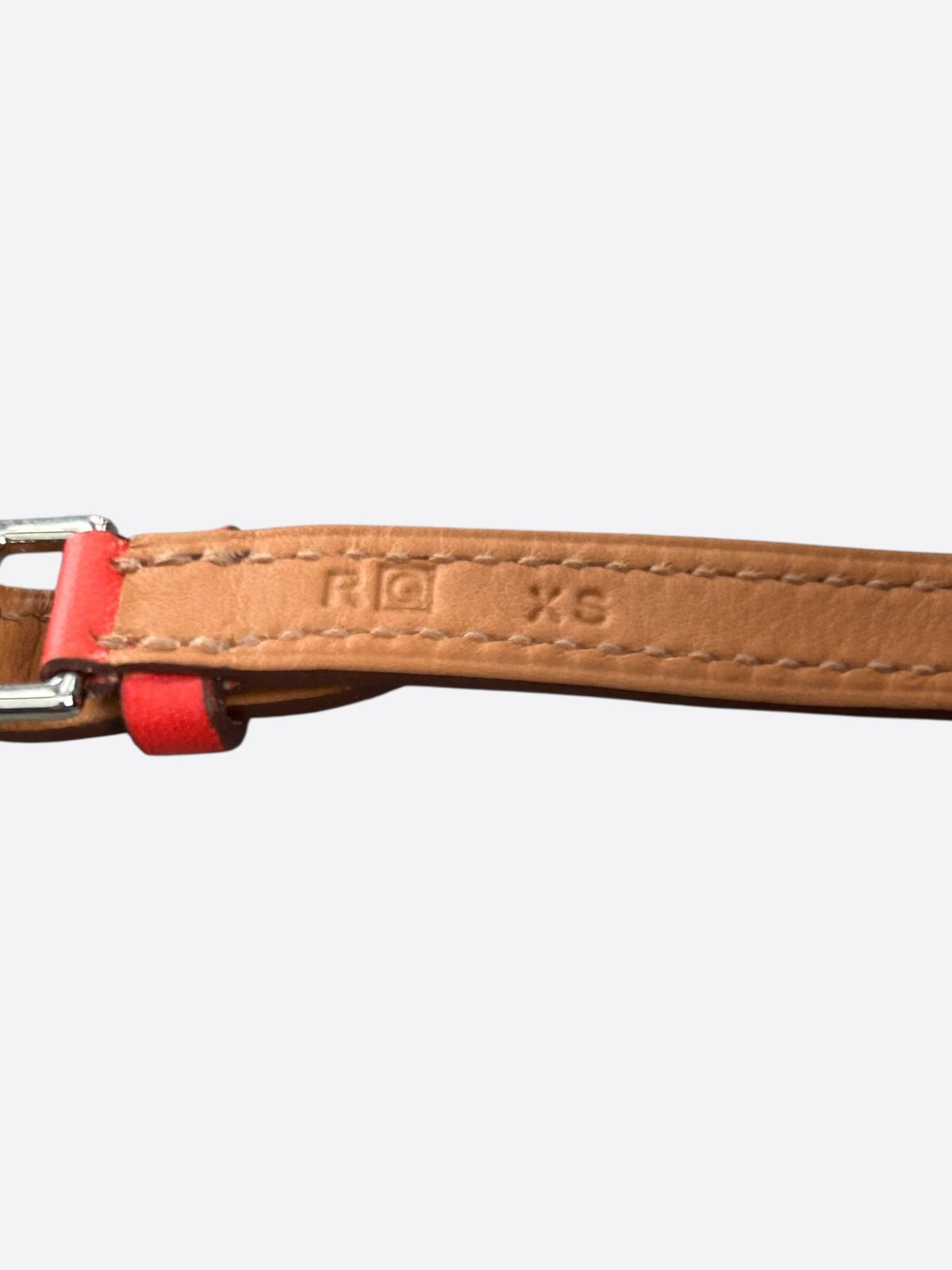 Hermes Red Swift & Palladium Hardware Etriviere Double Bracelet Size ONE SIZE - 3 Thumbnail