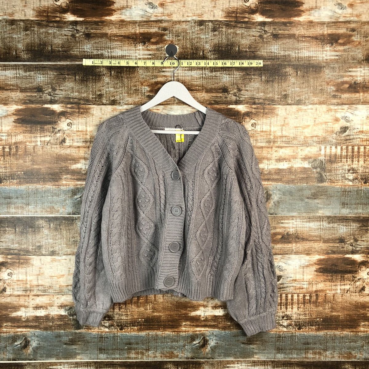 Aran Isles Knitwear × Japanese Brand Ehka Shop Grey Cardigan Knitwear #A1951 Size M / US 6-8 / IT 42-44 - 1 Thumbnail