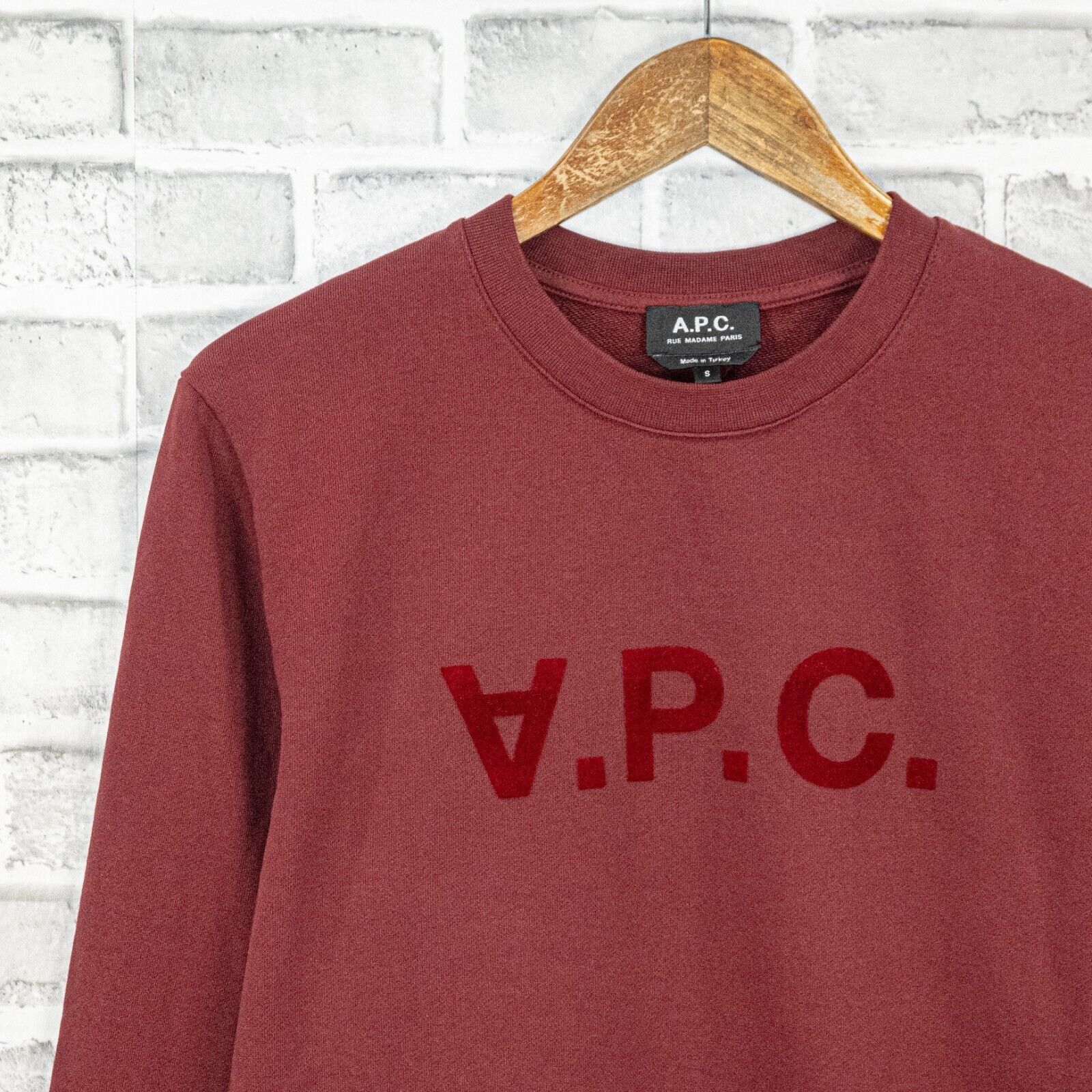 A.P.C. A.P.C. Men's Burgundy VPC Sweatshirt Crewneck French Terry Size US S / EU 44-46 / 1 - 5 Thumbnail