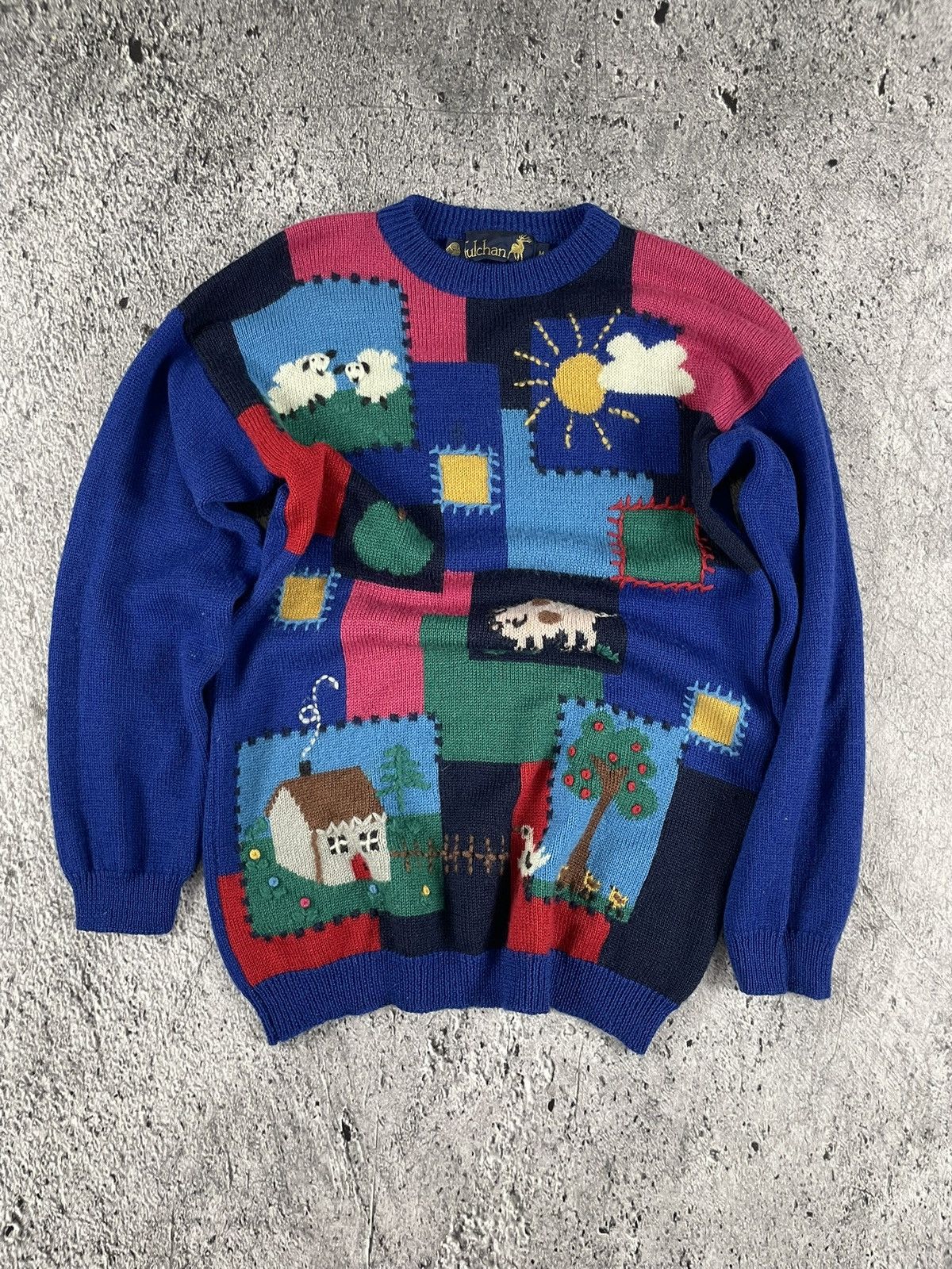 Handmade × Vintage Vintage handmade patchwork country jumper sweater knit Size M / US 6-8 / IT 42-44 - 1 Thumbnail