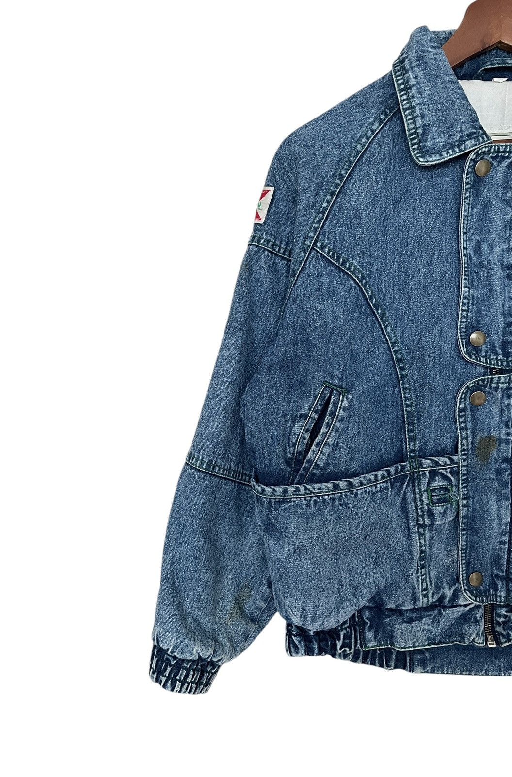 Vintage Vintage Brand Bobson Bomber Denim Jacket 1990s Size US L / EU 52-54 / 3 - 3 Thumbnail