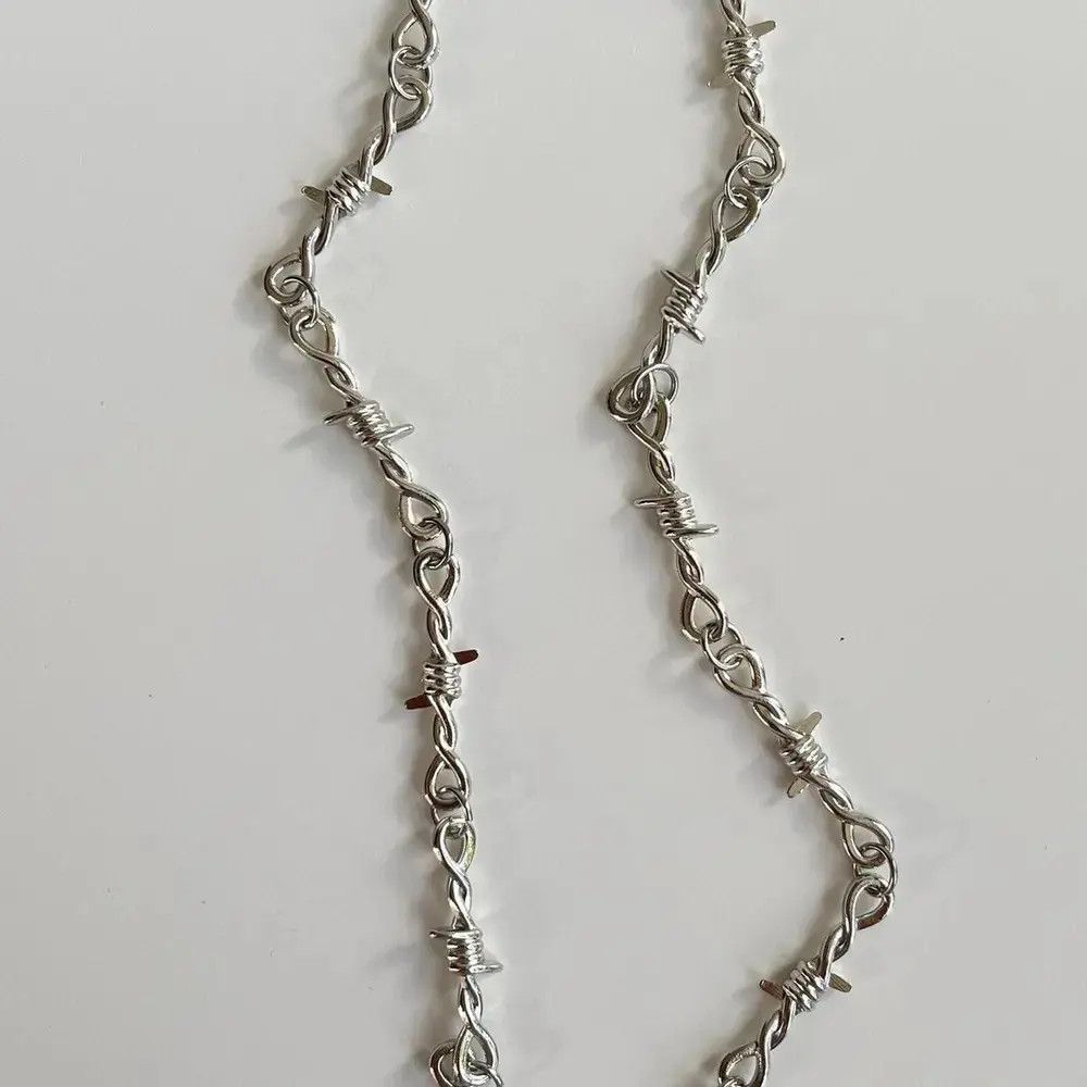 Jewelry Y2K Retro Style Barbwire Thorn Emo Chain Necklace Size ONE SIZE - 4 Thumbnail