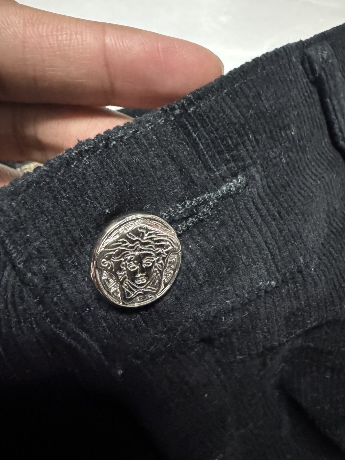 Versace Jeans Couture VERSACE JEANS COUTURE SUPER BLACK CORDUROY PANTS Size US 35 - 7 Thumbnail